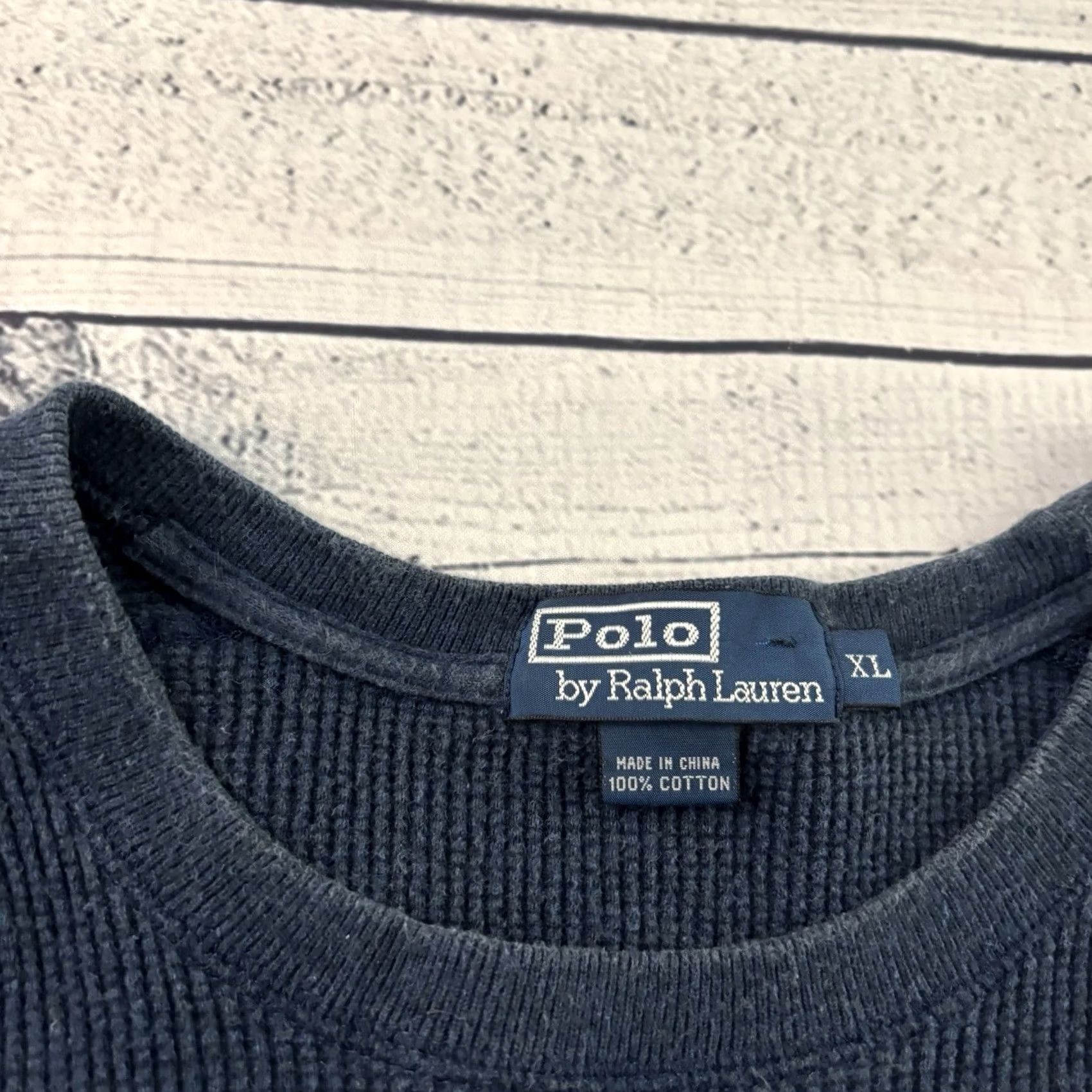 Polo Ralph Lauren Vintage Polo Ralph Lauren Cotton Waffle Short Sleeve Thermal Shirt XL Blue Mens Size US XL / EU 56 / 4 - 2 Thumbnail