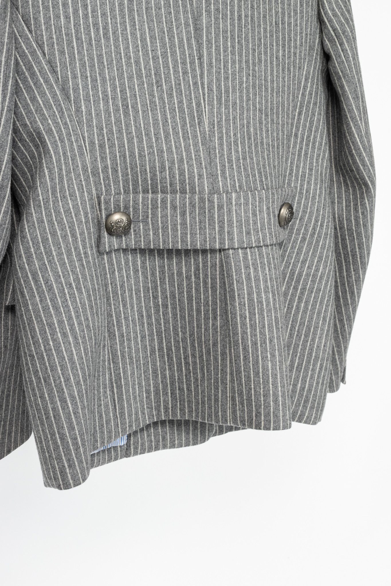 Balenciaga Balenciaga AW07 Pinstripe Wool-Flannel Velvet-Lapel Blazer Size XL / US 12-14 / IT 48-50 - 9 Thumbnail