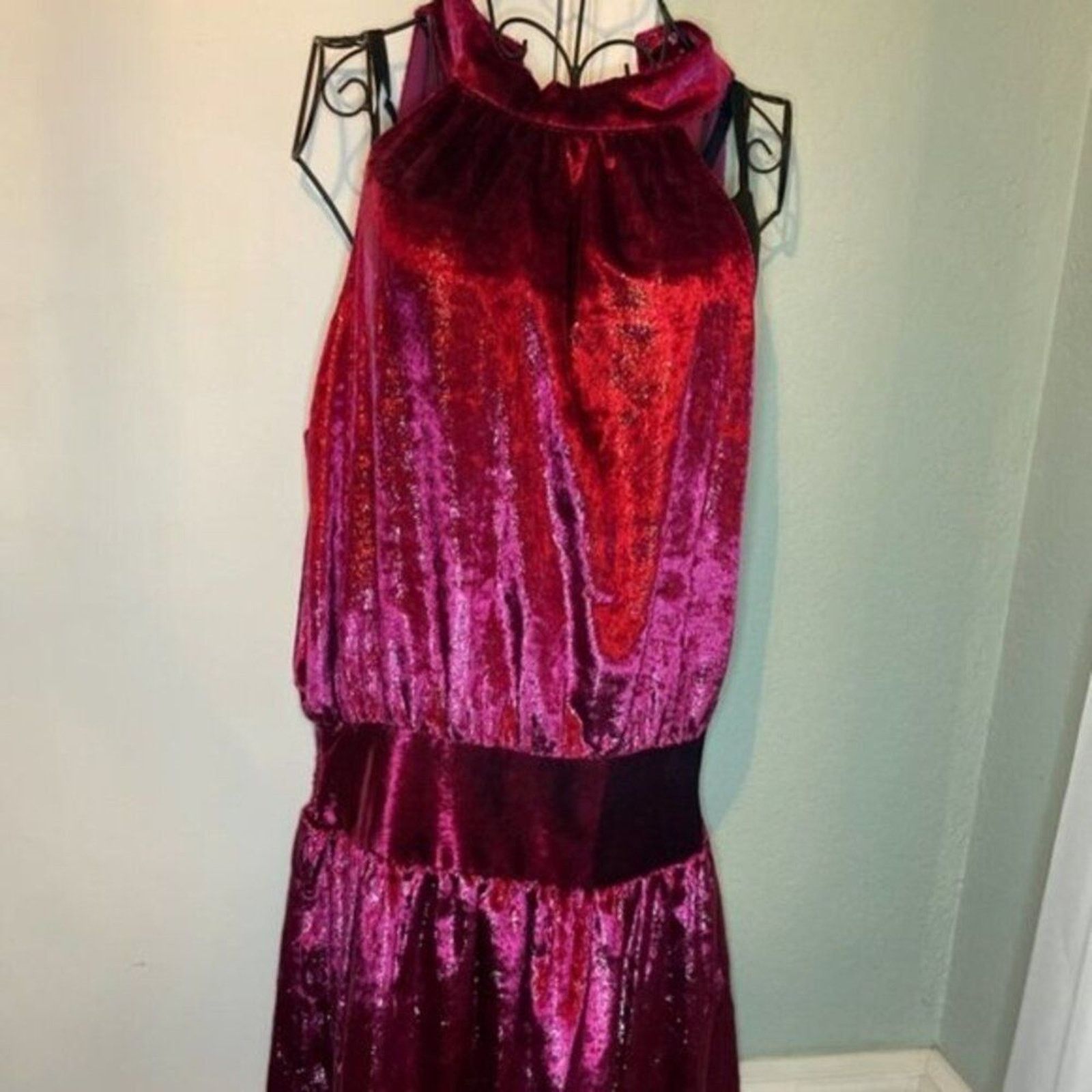 Ramy Brook Ramy Brook Women Ellin Velvet Halter Neck Mini Dress Size M / US 6-8 / IT 42-44 - 6 Thumbnail