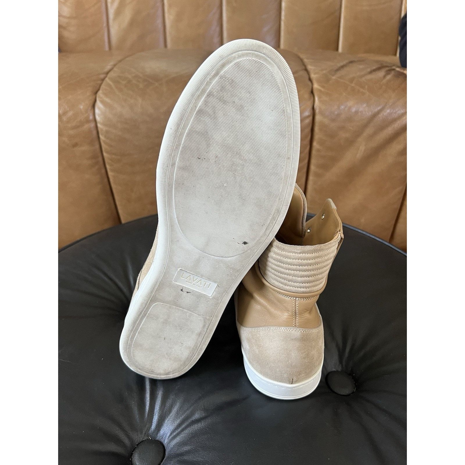 Other Lavati Beige Italian Leather Sneackers US 11 Size US 11 / EU 44 - 7 Thumbnail
