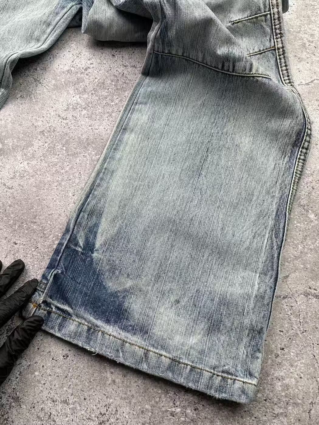 Japanese Brand Vintage Faded Biker Wide Flare Jeans C213(V393)E2 Size US 36 / EU 52 - 5 Thumbnail
