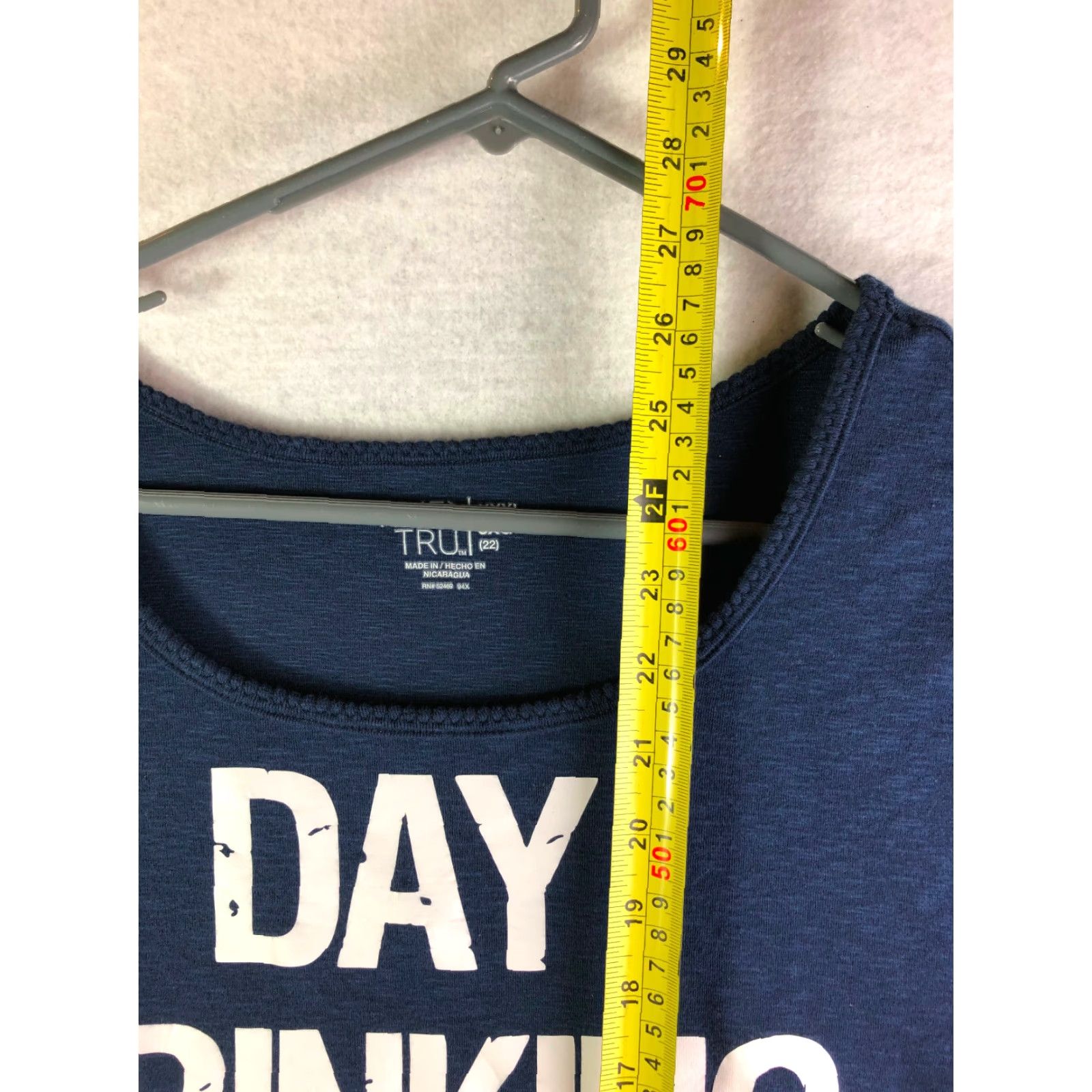Vintage Time and TRU Womens Blue T Shirt Raglan Sleeve Day Drinking XXXL Size XXL / US 16-18 / IT 52-54 - 4 Thumbnail