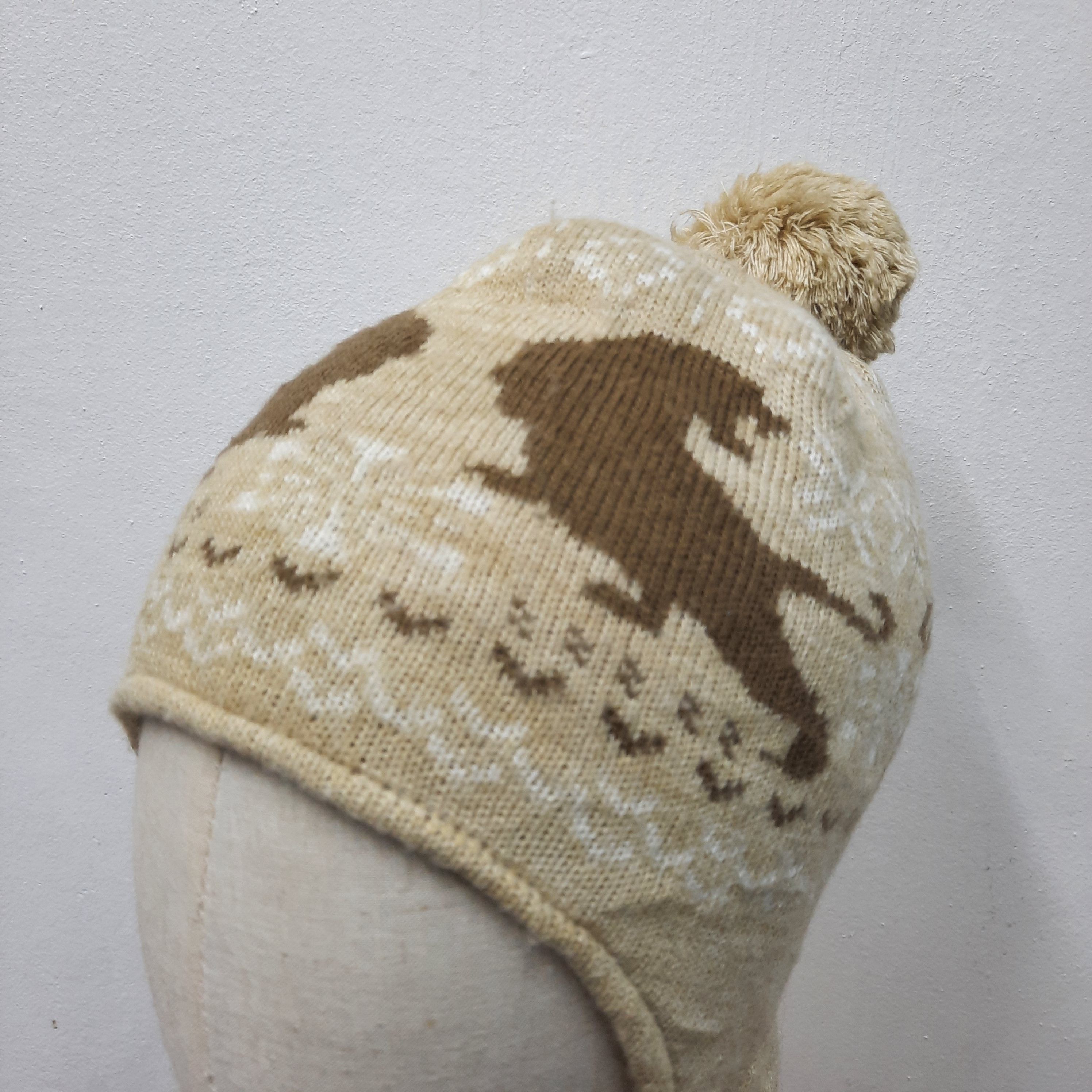 Onitsuka Tiger 💥Onitsuka tiger double tiger design earflap beanie hat Size ONE SIZE - 3 Thumbnail