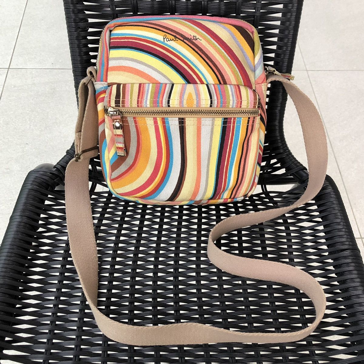 Paul Smith Paul Smith Multicolour-stripe Canvas Shoulder Bag Size ONE SIZE - 3 Thumbnail