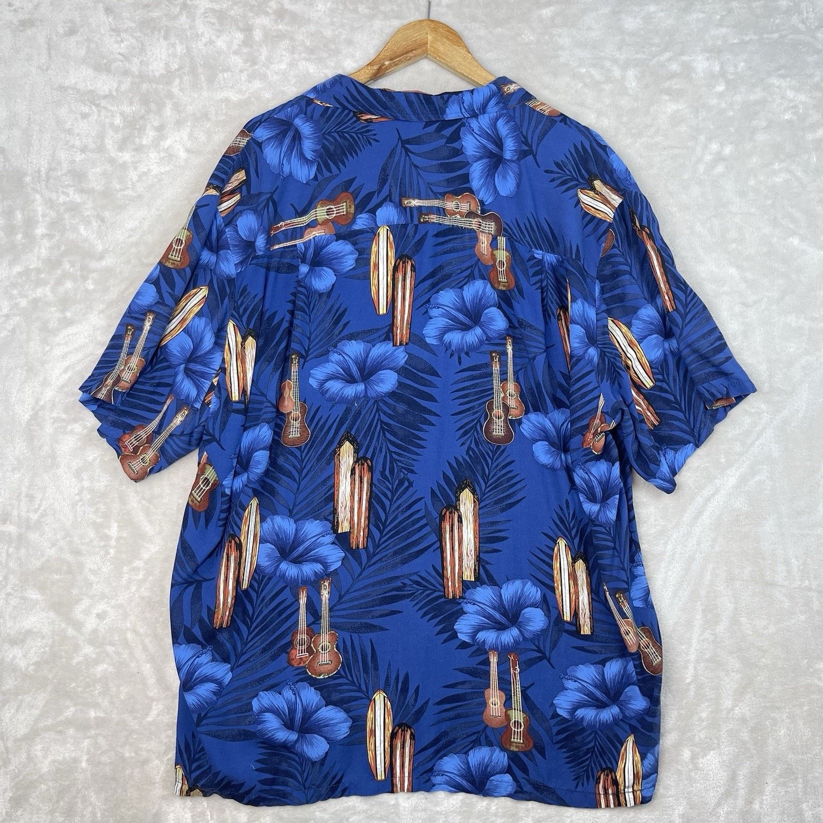 Kalaheo Vintage Kalaheo Hawaiian Shirt Mens XXL Hibiscus Guitar Size US XXL / EU 58 / 5 - 3 Thumbnail