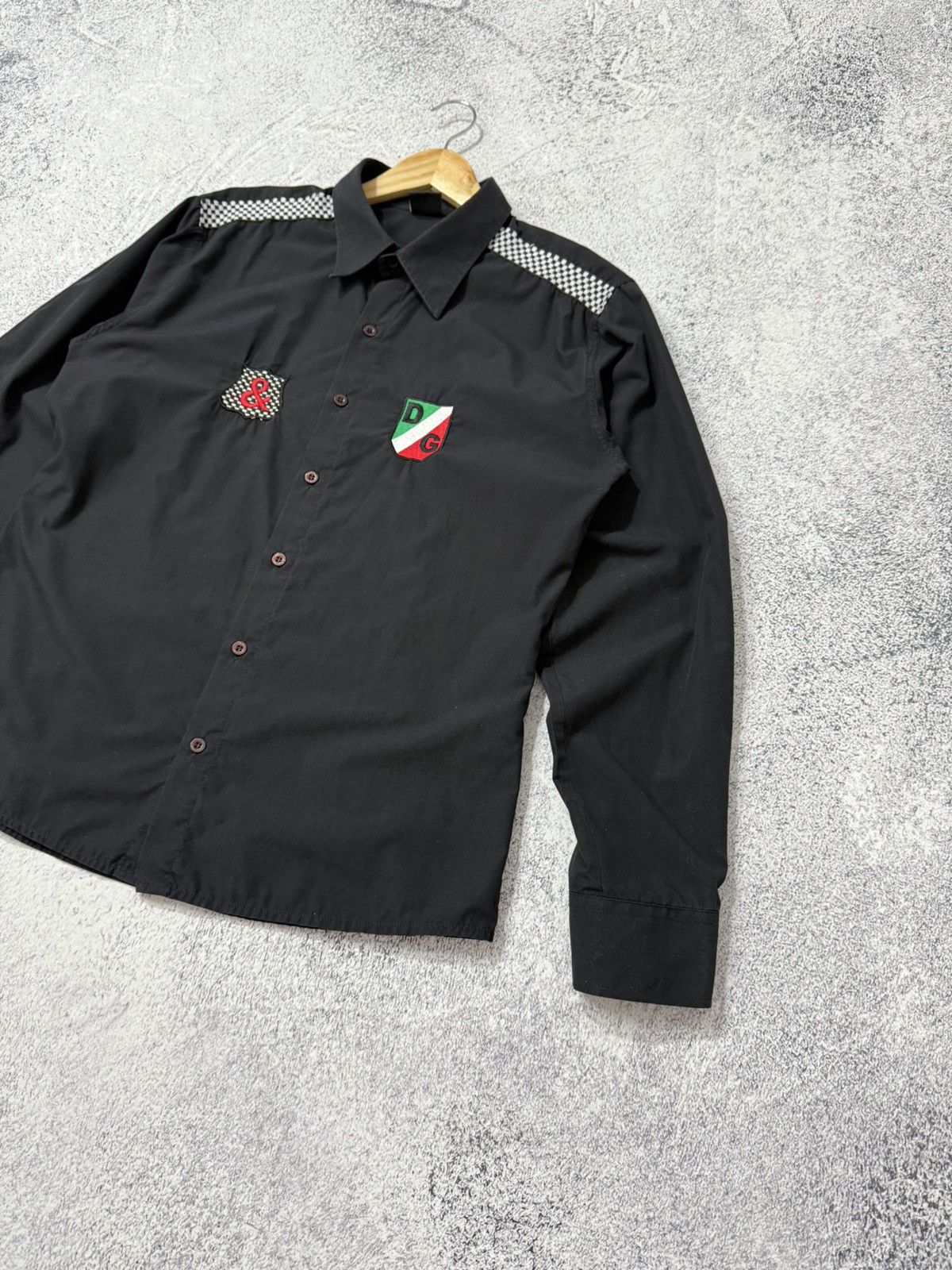 Dolce & Gabbana × Vintage Dolce & Gabbana Black Shirt Big Logo AVANTGARDE Y2K Size US XL / EU 56 / 4 - 5 Thumbnail