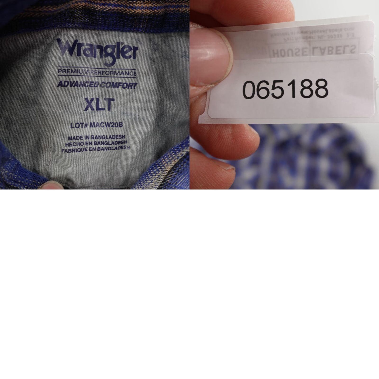 Wrangler Wrangler Shirt Mens XL Tall Blue Plaid Western Pearl Snap Advanced Comfort Twill Size US XL / EU 56 / 4 - 8 Thumbnail