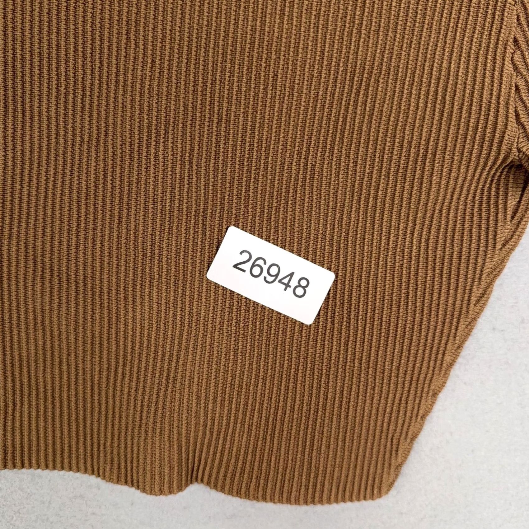Vintage Babaton Shirt Womens Medium Brown Ribbed Square Neck Cropped Stretch Knit Top Size M / US 6-8 / IT 42-44 - 7 Thumbnail
