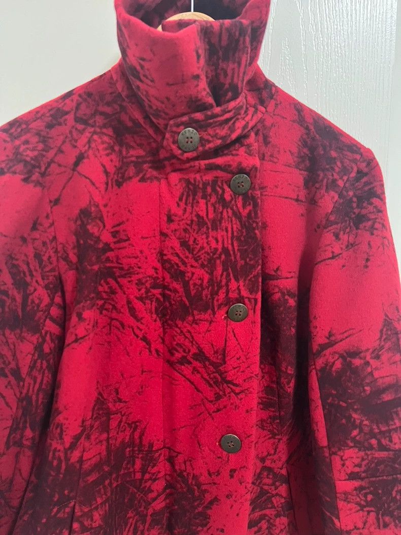 Kenzo KENZO Red ink-wash wool short coat Size XS / US 0-2 / IT 36-38 - 2 Thumbnail