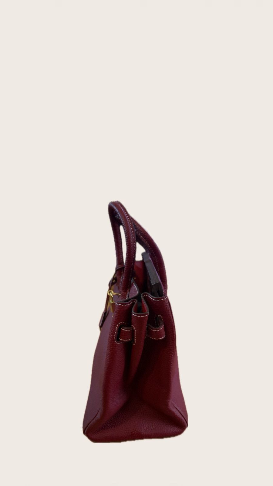 Hermes Hermes Birkin 35 Leather Handbag Burgundy Size ONE SIZE - 2 Thumbnail