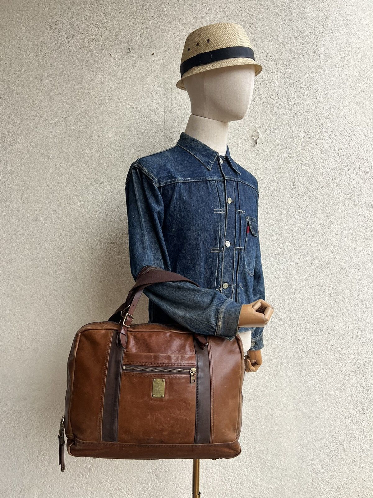 Leather × MasterPiece Masterpiece Japan Patina Leather 2 Way Bag Size ONE SIZE - 3 Thumbnail