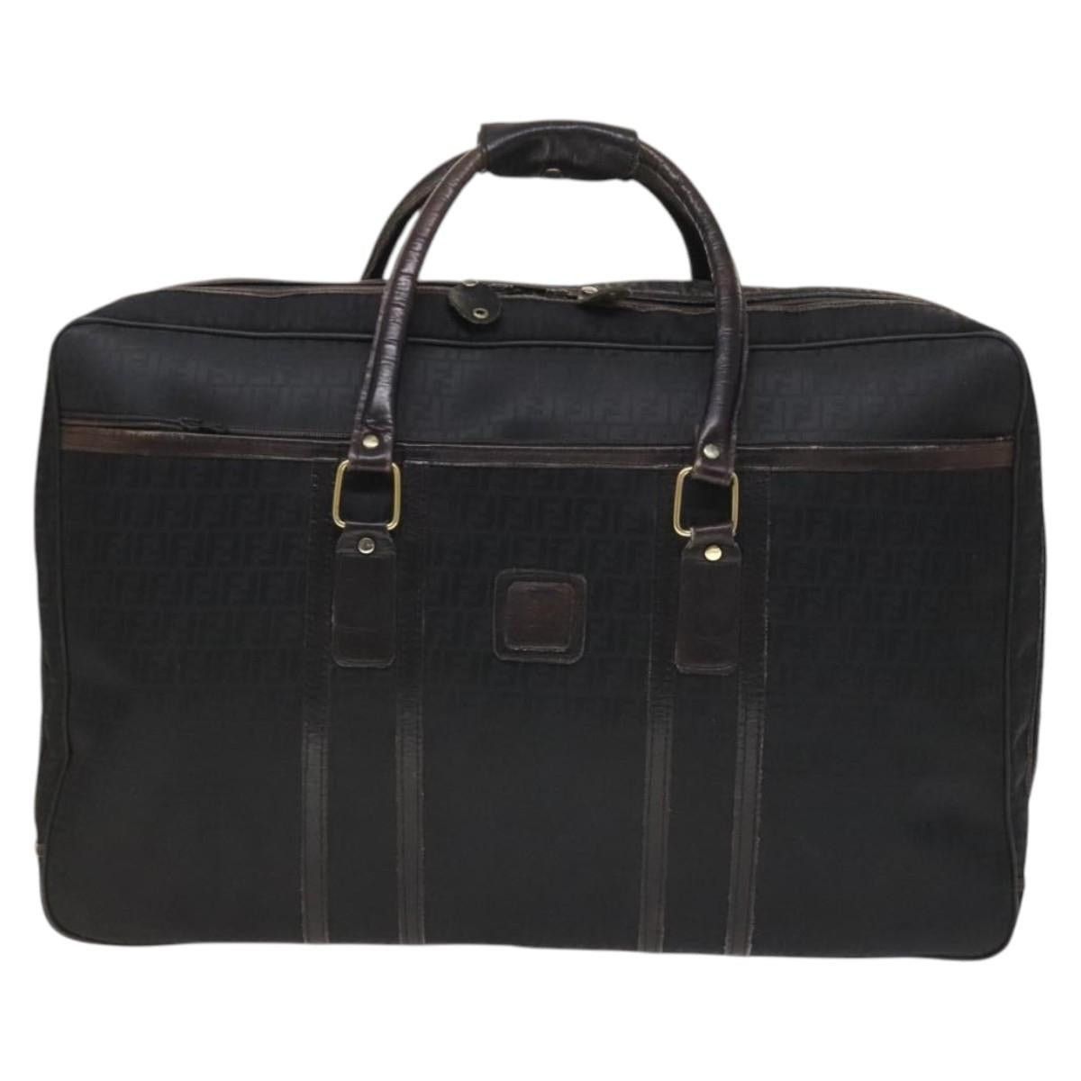 Fendi FENDI Zucchino Canvas Boston Bag Silver Black Size ONE SIZE - 2 Thumbnail