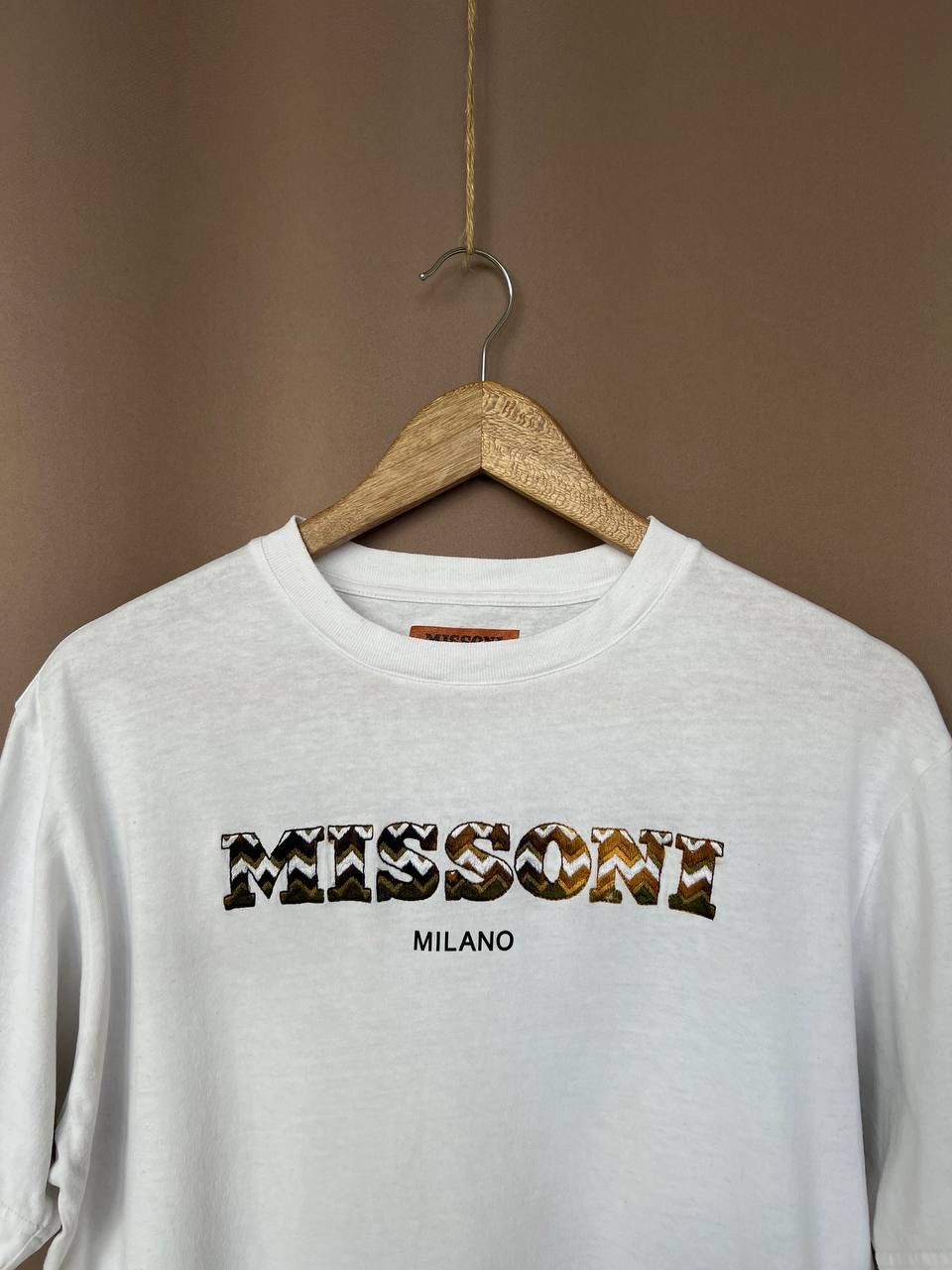 Missoni Missoni Embroidered Big Logo T-Shirt Mens Size S White Size US S / EU 44-46 / 1 - 2 Thumbnail