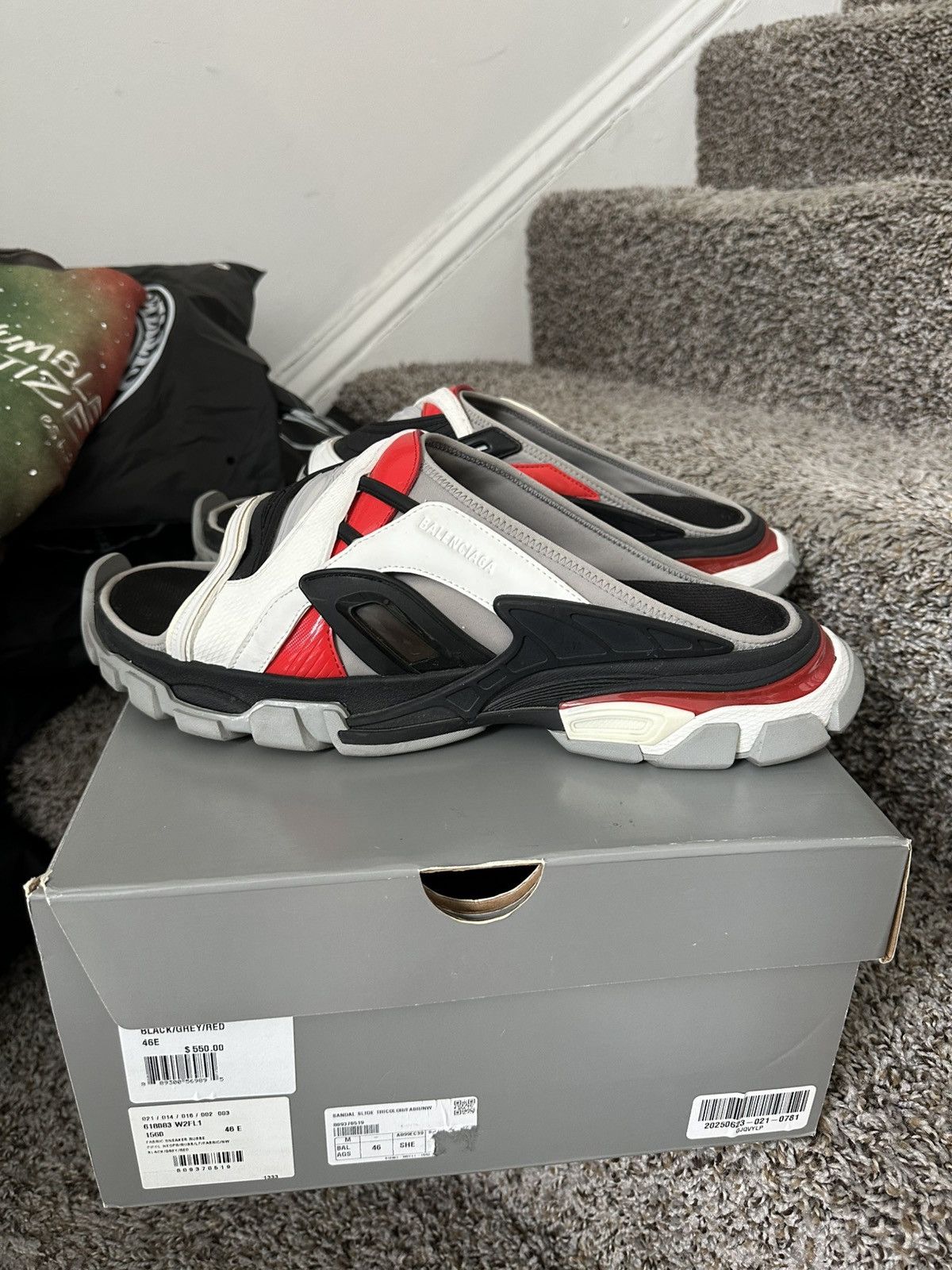 Balenciaga Balenciaga Track Sandals White/Red Size 13 Size US 13 / EU 46 - 1 Thumbnail