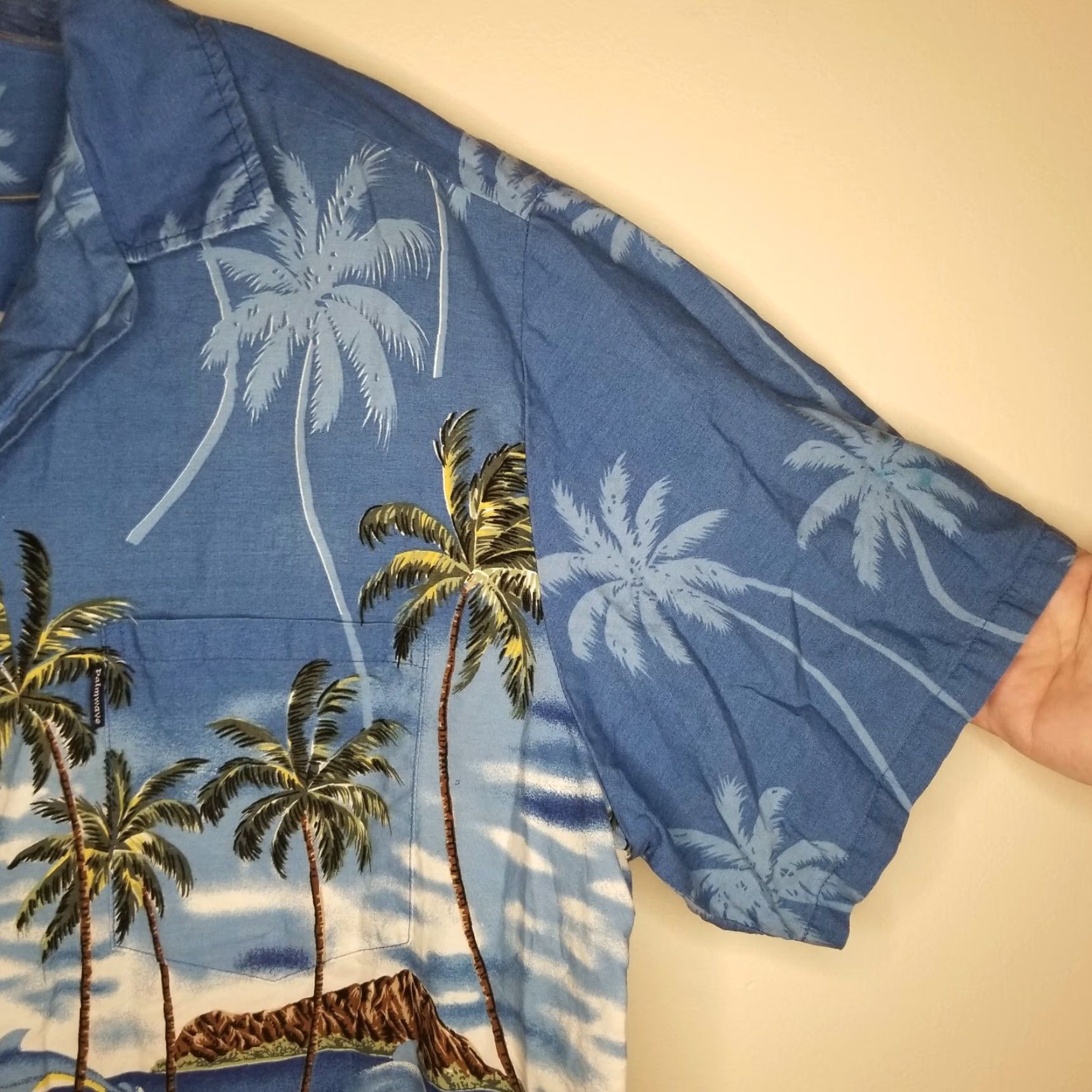 Vintage Palmwave Hawaiian Shirt Blue Floral Beach Casual Button-Up Short Sleeve Mens XL Size US XL / EU 56 / 4 - 3 Thumbnail