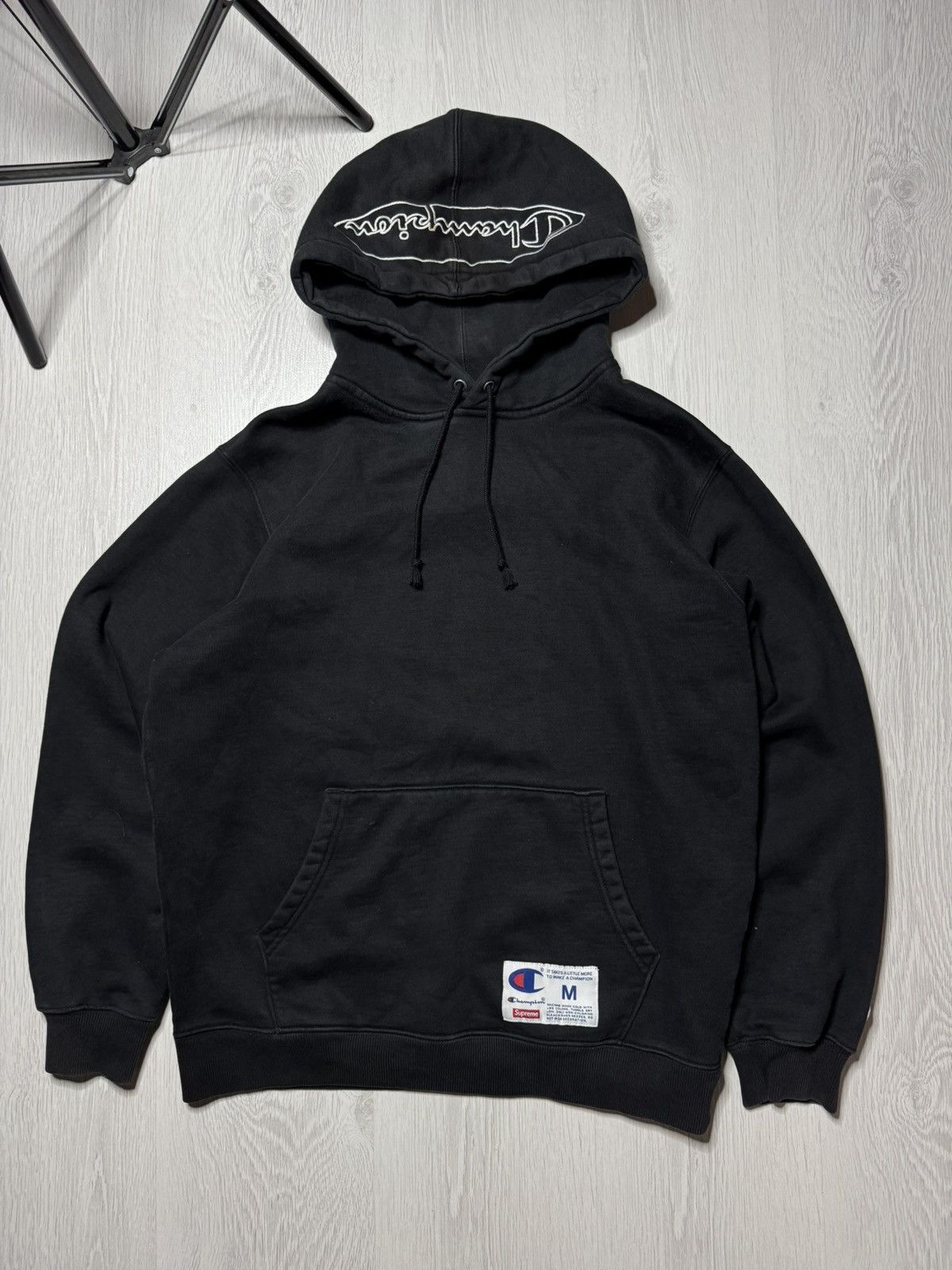 Supreme Champion embroidered hood logo hoodie sweatshirt
