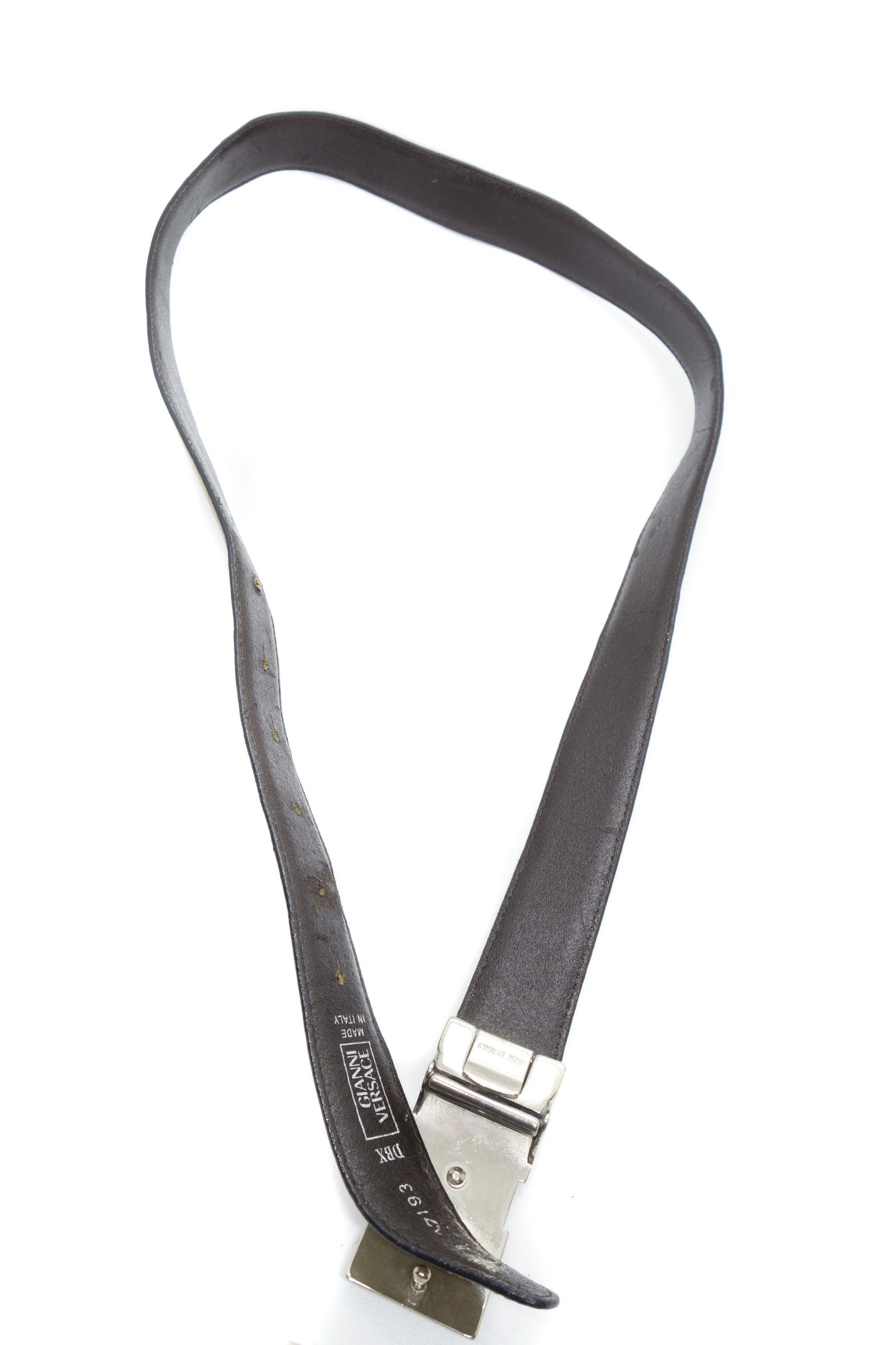 Versace 90S Logo Leather Belt Vintage Size ONE SIZE - 2 Thumbnail