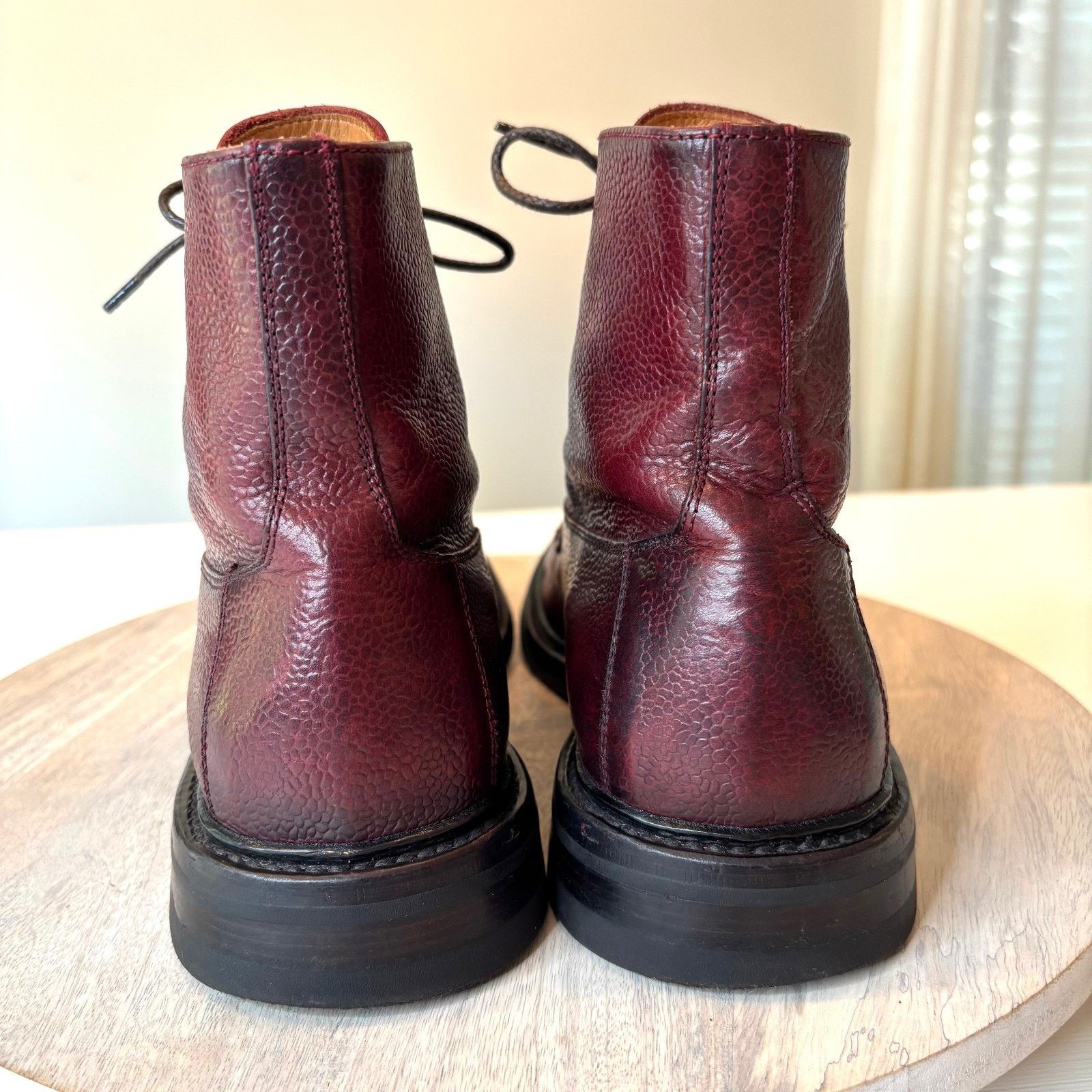 Officine Creative Burgundy Pebbled Leather Combat Boots Italy EU 42.5 US 10.5 Officine Creative Officine Creative Burgundy Combat Boots  main image 3