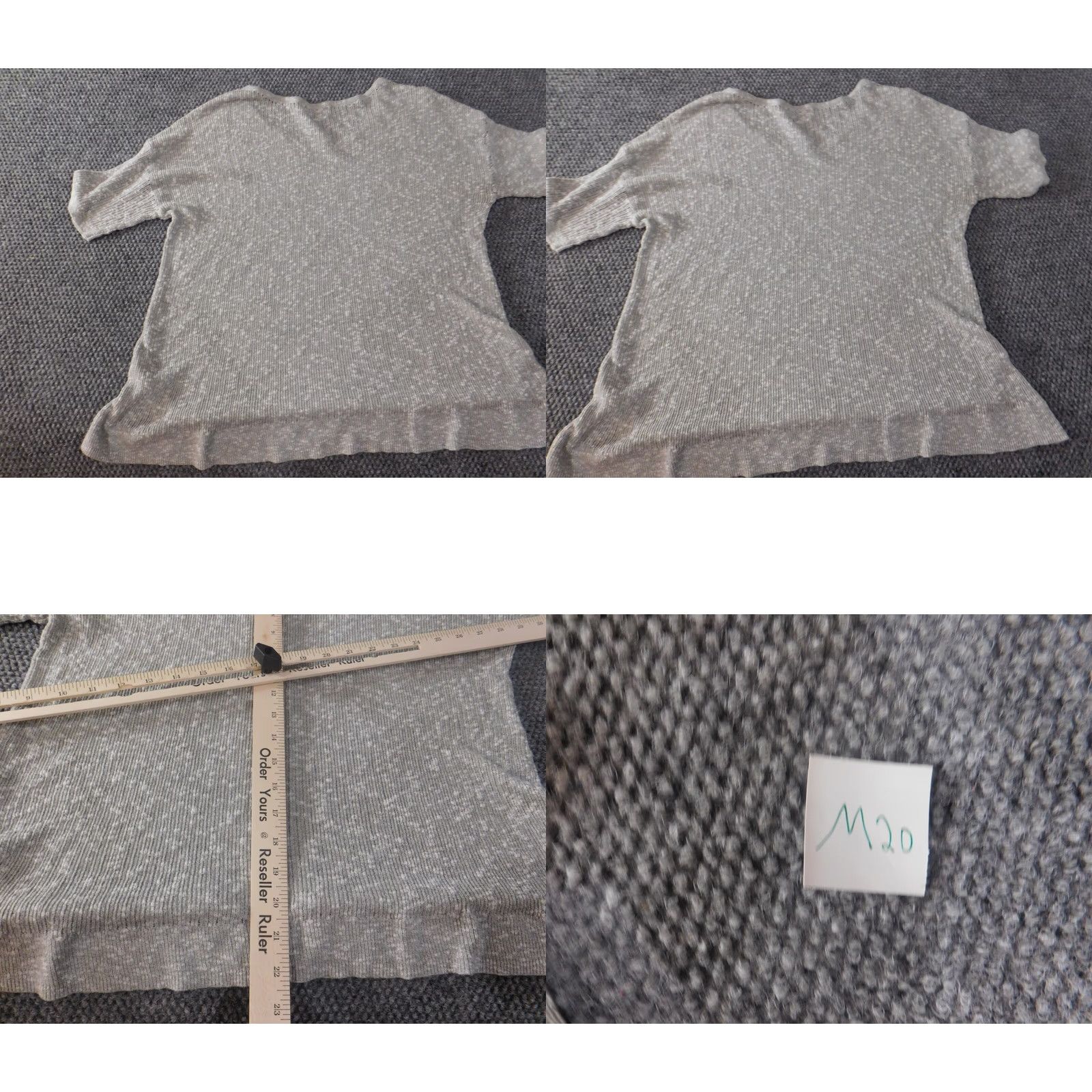 Old Navy Old Navy Womens Blouse XL Gray Pullover Short Sleeve Round Neck Stretch Casual Regular Button Classic/Fitted Sleeve Acrylic Cotton Fabric Down Size XL / US 12-14 / IT 48-50 - 8 Thumbnail