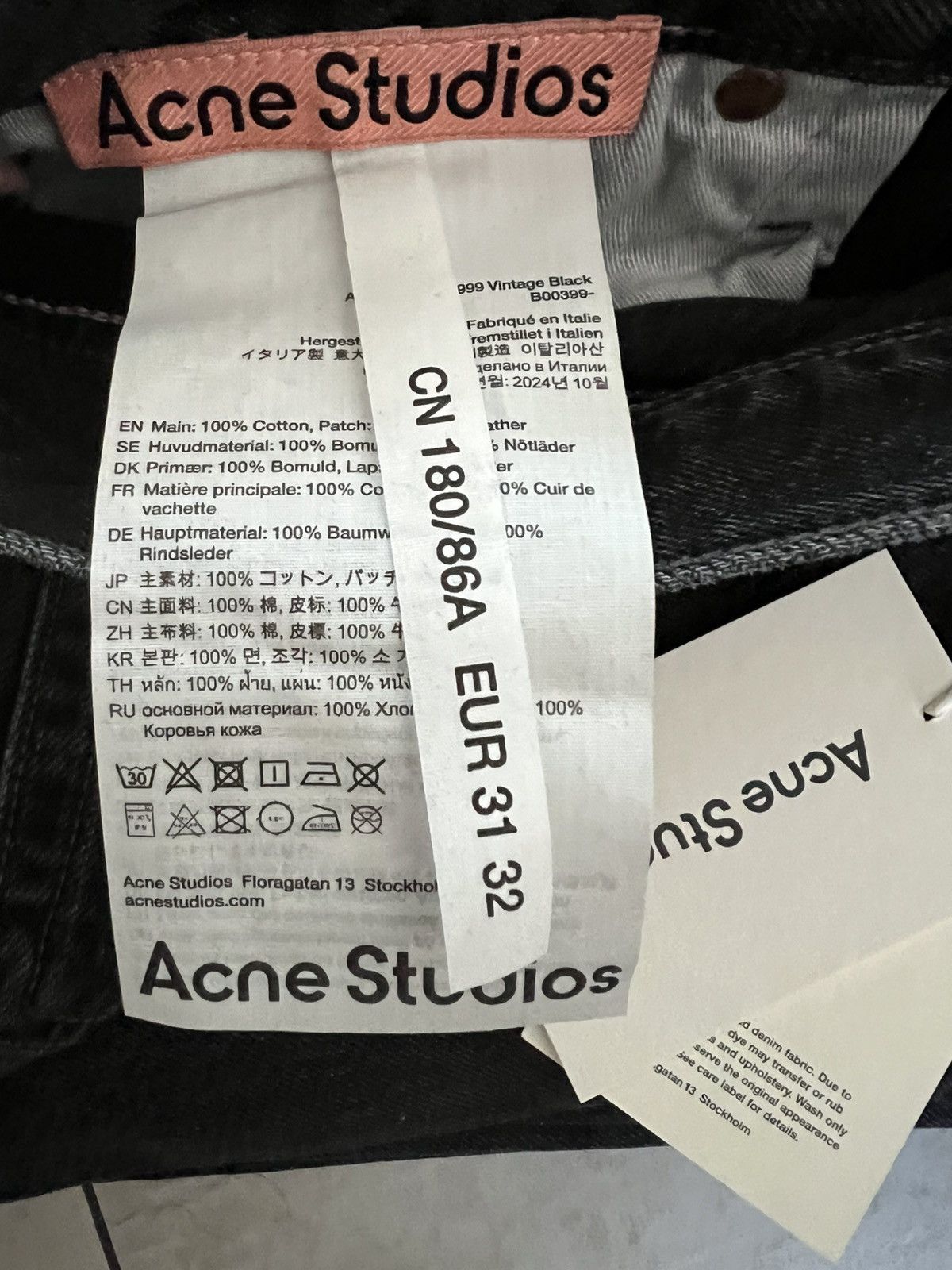 Acne Studios 1999m Vintage Black Size US 31 - 8 Thumbnail