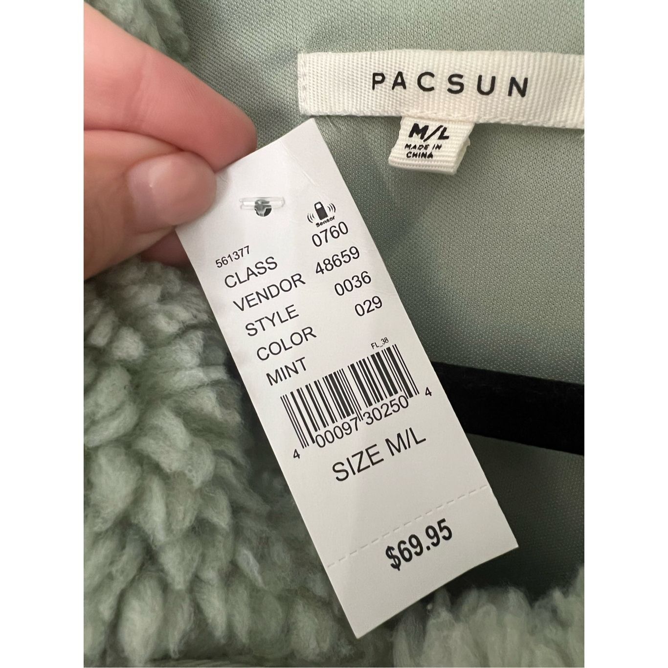 Pacsun PacSun NWT Mint Green Sage Sherpa zip Jacket - Women's M/L Size M / US 6-8 / IT 42-44 - 3 Thumbnail