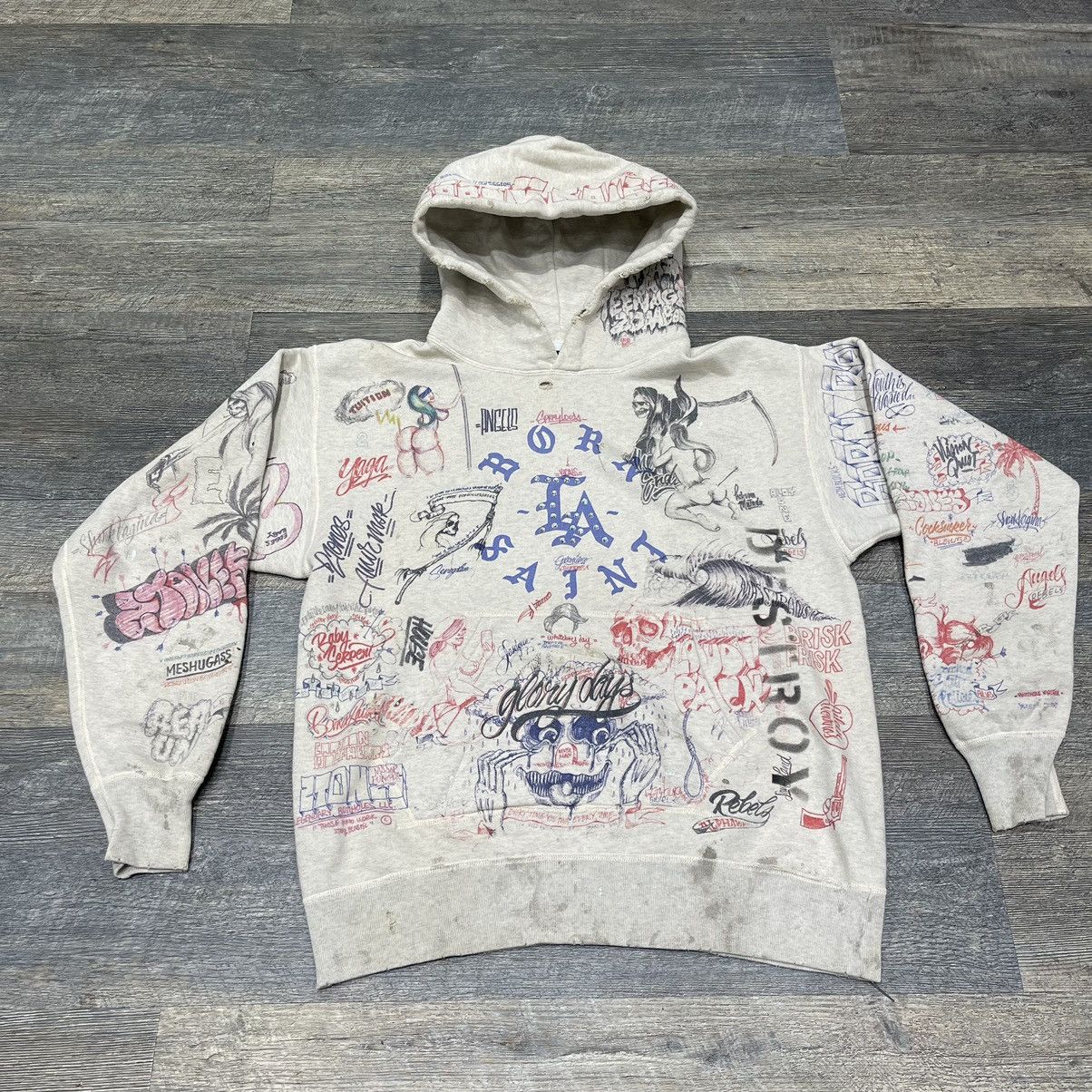 image of Saint Michael / Born X Raised Hoodie in Beige, Men's (Size Large)
