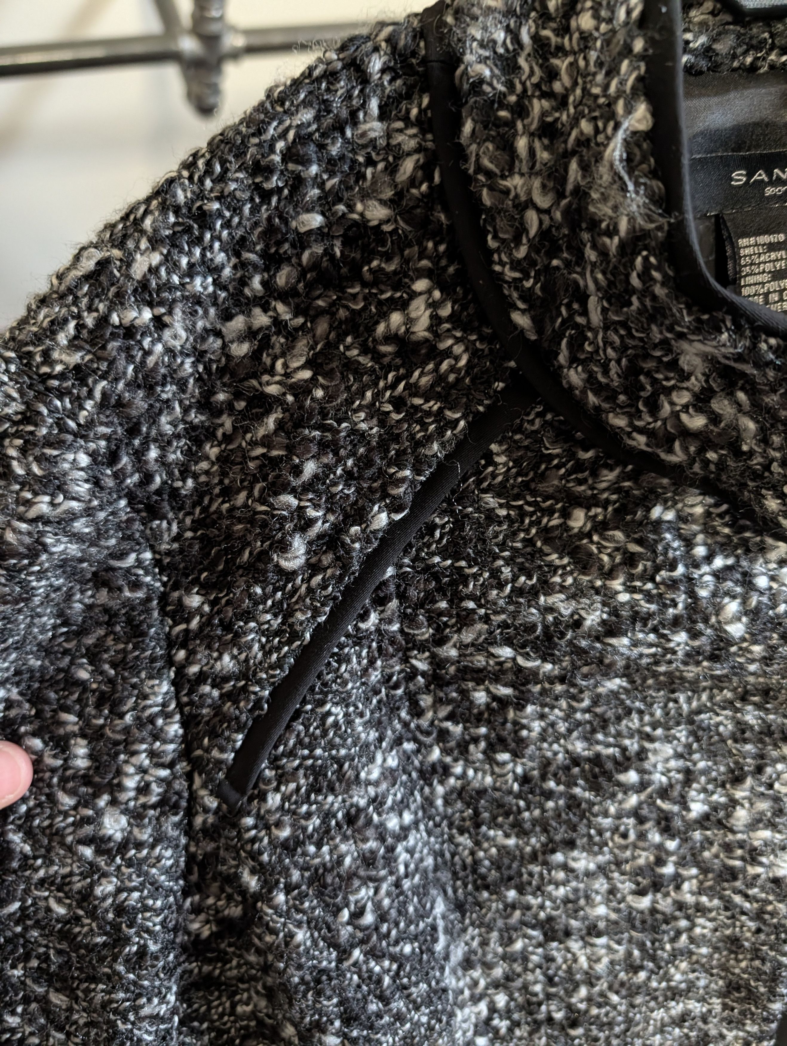 Sandro Gray knit tweed sporty raglan button-up jacket M Size M / US 6-8 / IT 42-44 - 4 Thumbnail