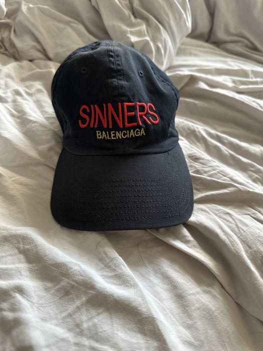 Balenciaga Balenciaga ss18 SINNERS hat in black | Grailed