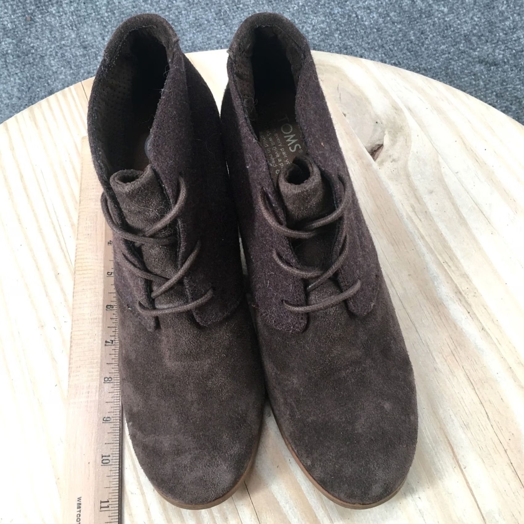 Toms TOMS Boots Womens 9.5 Desert Lace Up Block Heels Ankle Booties Brown Fabric Boots Casual Size US 10 / IT 40 - 7 Thumbnail