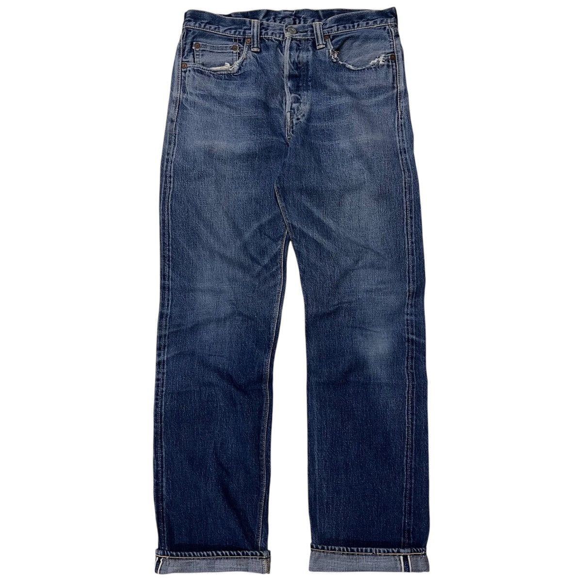 Full Count & Co. Vintage Full count selvedge distressed pants Size US 32 / EU 48 - 2 Thumbnail