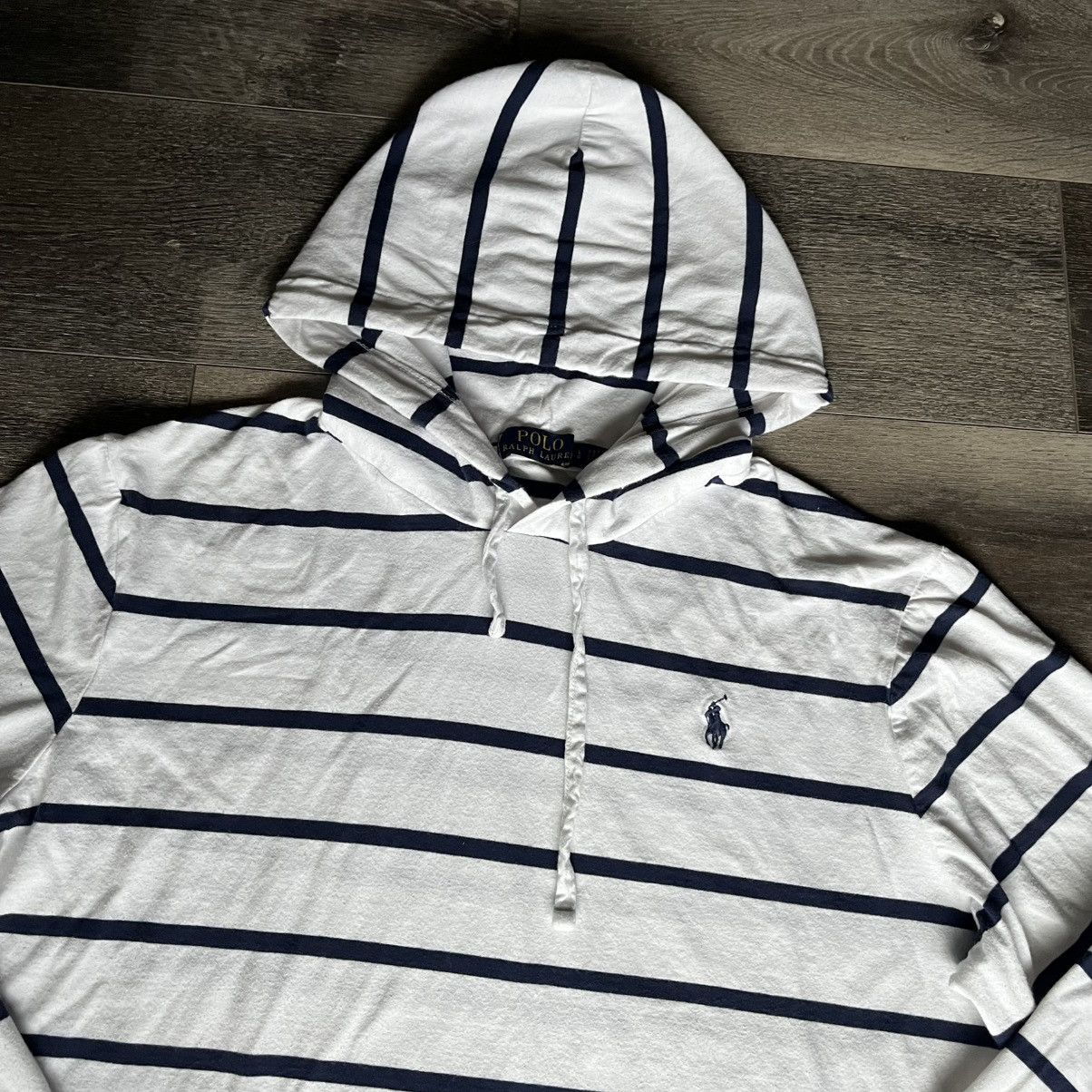 Polo Ralph Lauren Vintage Polo Ralph Lauren Striped Small Basic Logo Hoodie Size US L / EU 52-54 / 3 - 2 Thumbnail