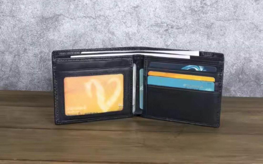 Vintage High Quality Leather Short Wallet 3D Dragon Card Wallet Size ONE SIZE - 2 Thumbnail