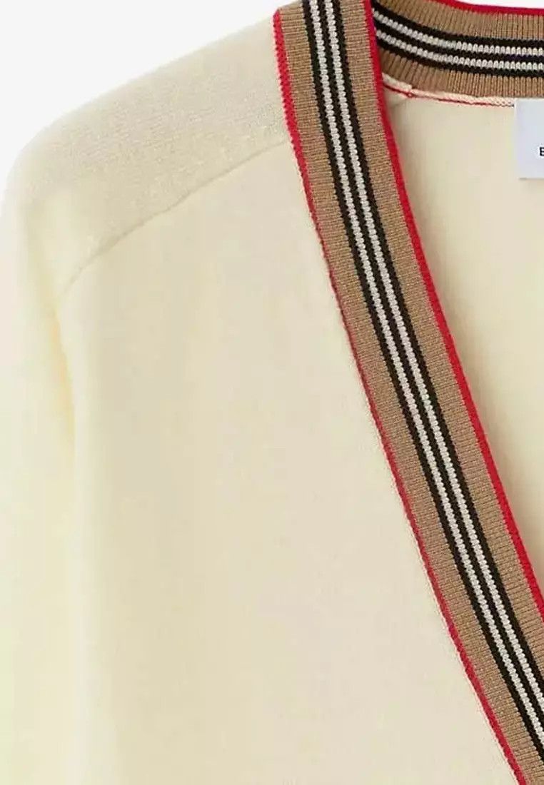 Givenchy o1w1db10426 Wool Knit Cardigan in Ivory Size XL / US 12-14 / IT 48-50 - 3 Thumbnail