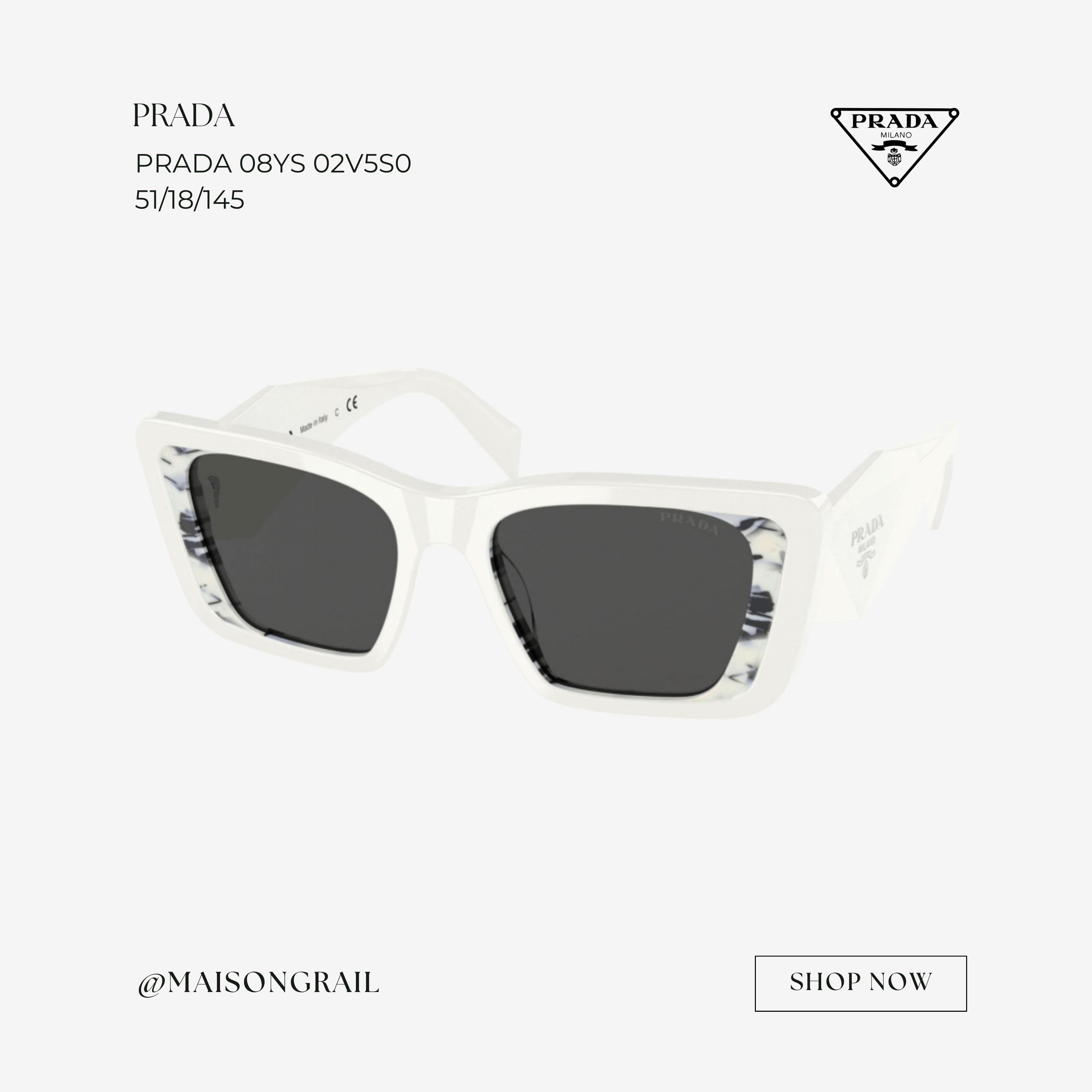 Prada PRADA 0PR 08YS 02V5S0 SUNGLASSES Size ONE SIZE - 1 Thumbnail