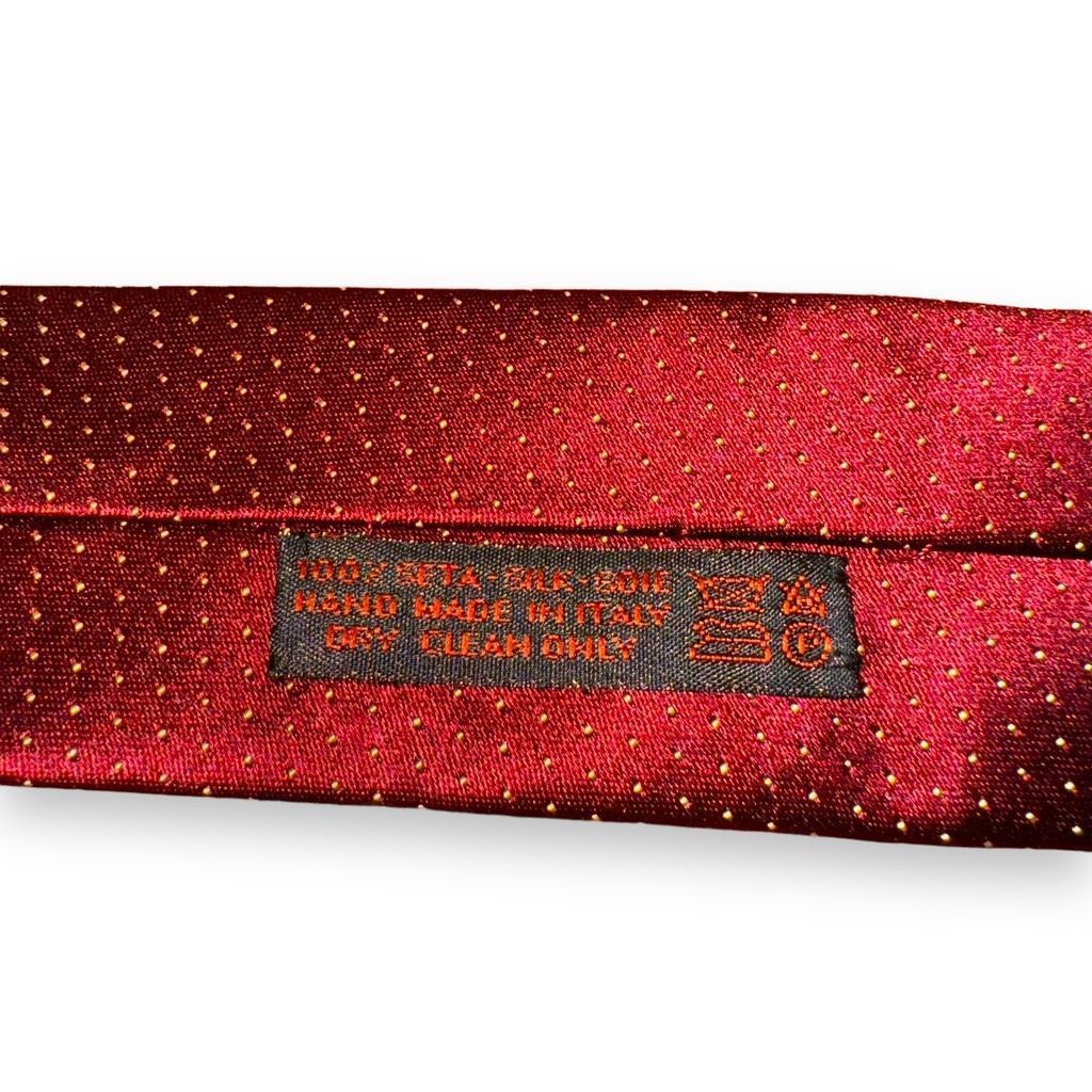 Dolcepunta Dolcepunta Red & White Polkadot Handmade in Italy Silk Tie Size ONE SIZE - 6 Thumbnail