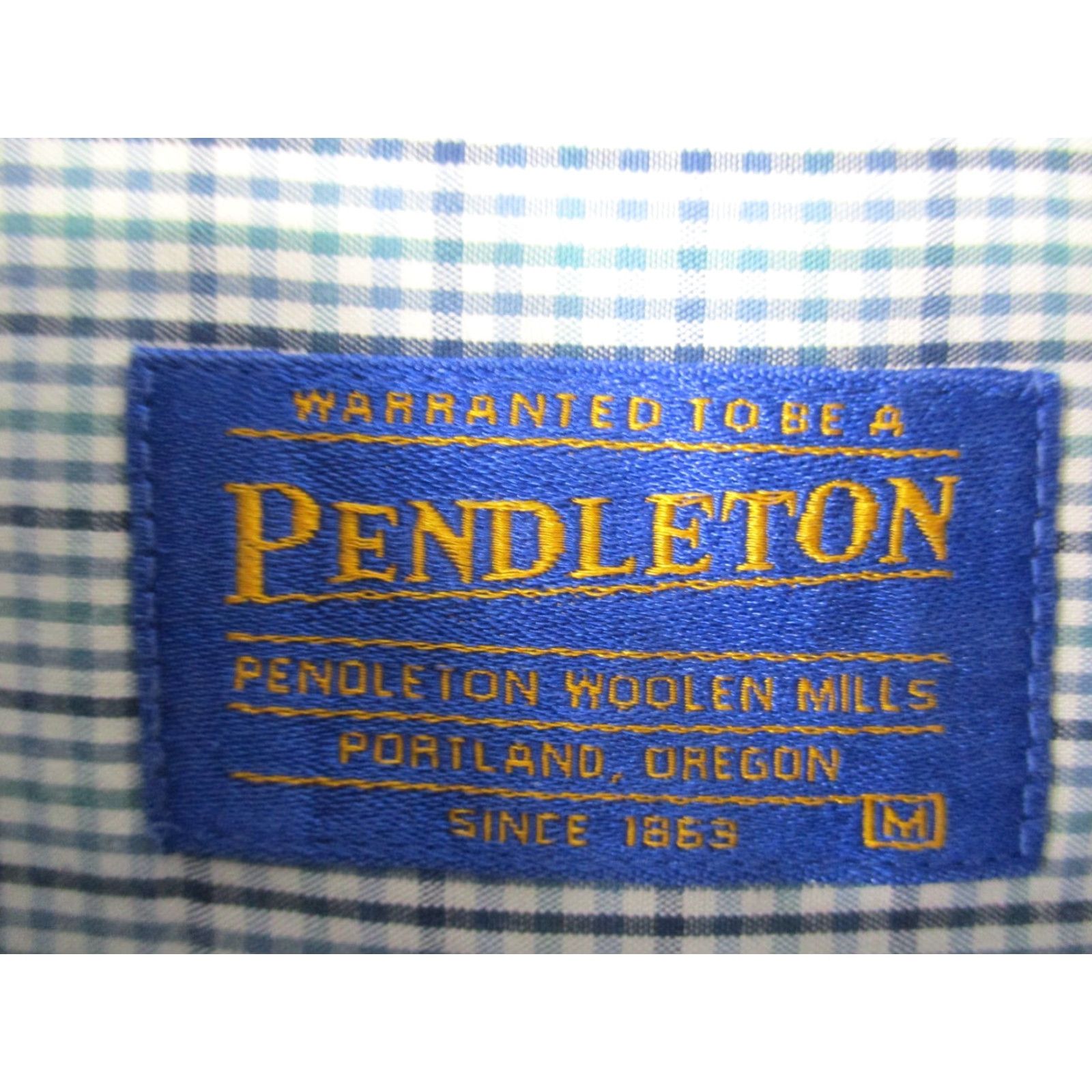 Pendleton VINTAGE Pendleton Shirt Medium Blue Plaid Made in Hong Kong Size US M / EU 48-50 / 2 - 2 Thumbnail