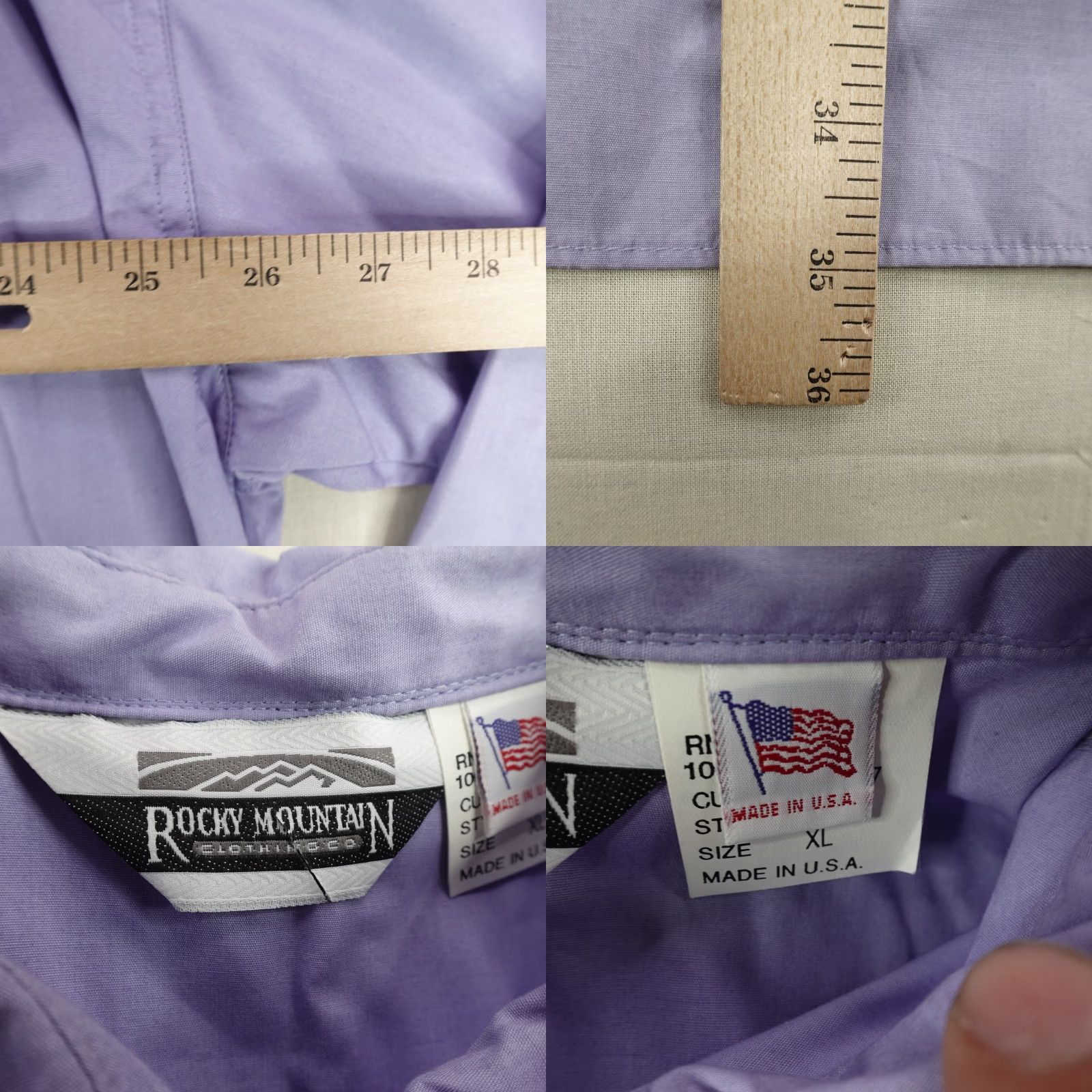 Vintage Rocky Mountain Shirt Mens XL Blue Button-Up Western Cowboy Cotton Long Sleeve Embroidered Deadstock Size US XL / EU 56 / 4 - 8 Thumbnail