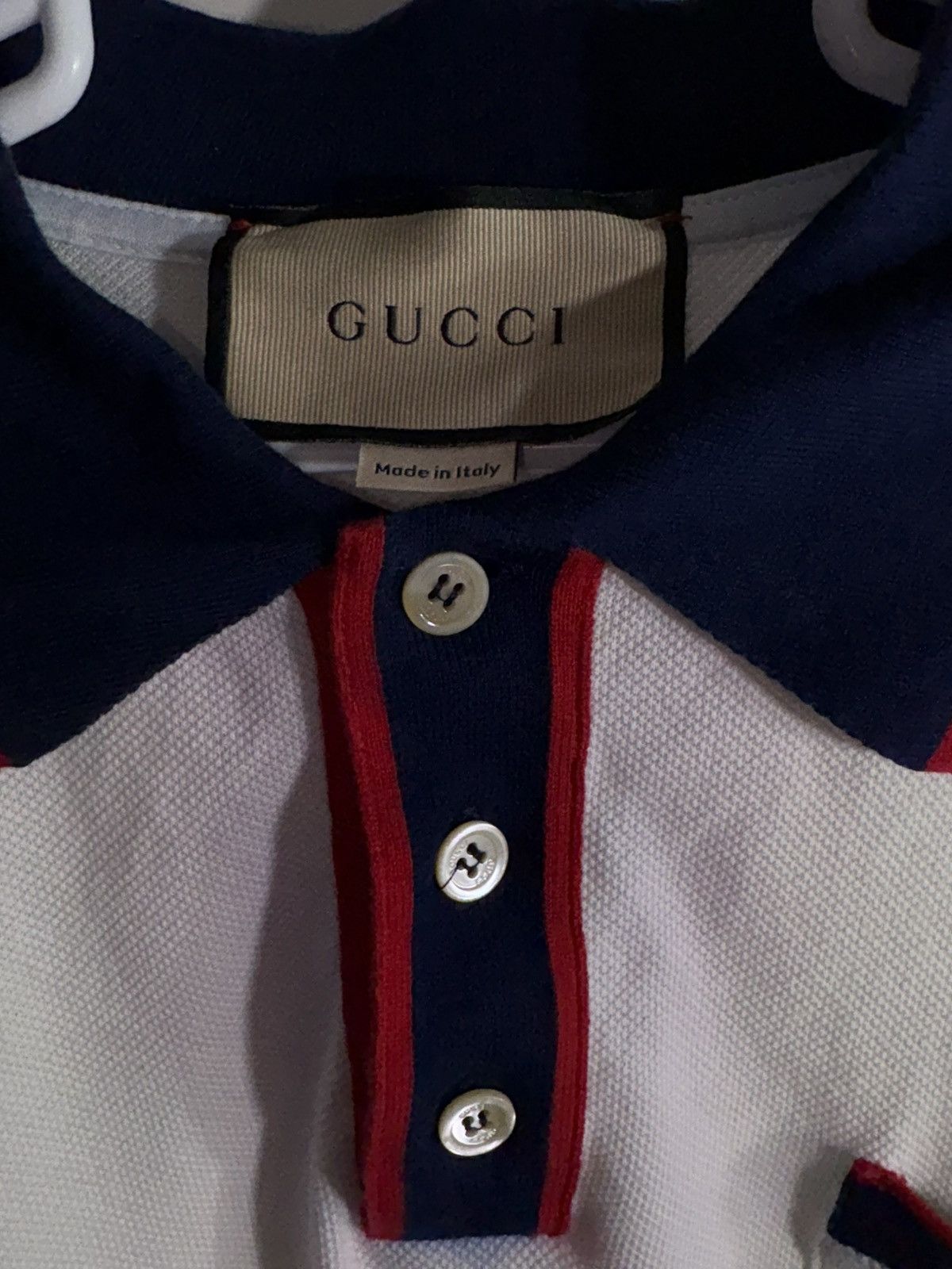 Gucci Gucci White GG Polo Retro Logo White Blue Red Size US S / EU 44-46 / 1 - 3 Thumbnail