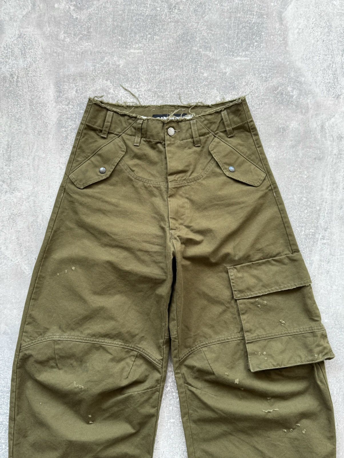 Designer DARKPARK Rosalind Military Green Cargo Pants Size 26" / US 2 / IT 38 - 2 Thumbnail