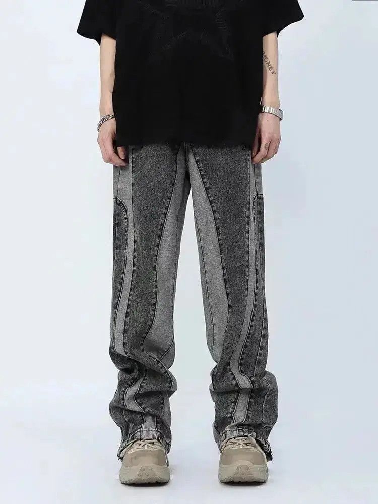 Japanese Brand Kanye Y2K Streetwear Washed Blue Baggy Stacked Jeans Size US 32 / EU 48 - 5 Thumbnail