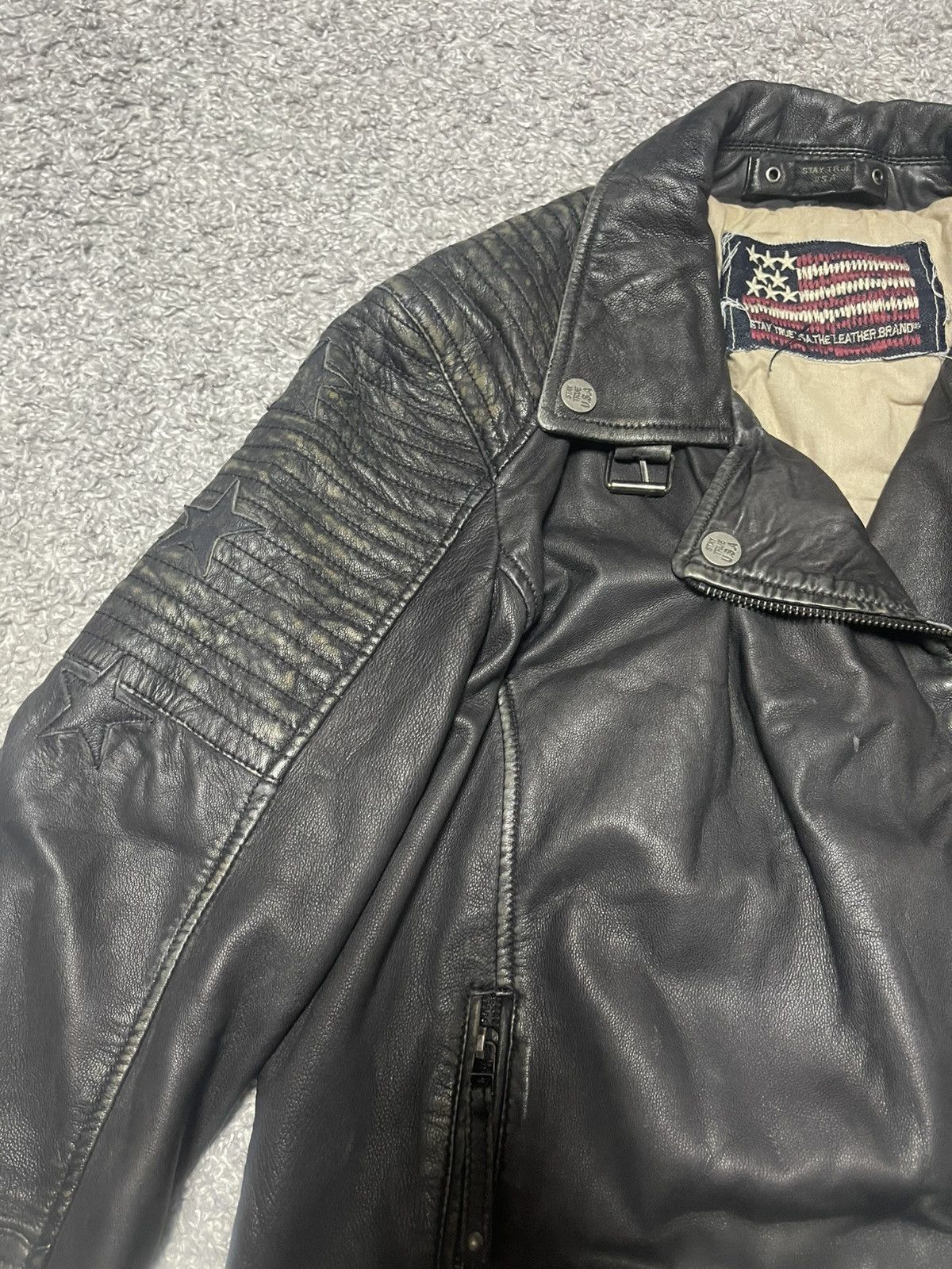Vintage Stay True USA vintage Punk Rock Leather Faded Jacket size 44 Size S / US 4 / IT 40 - 7 Thumbnail