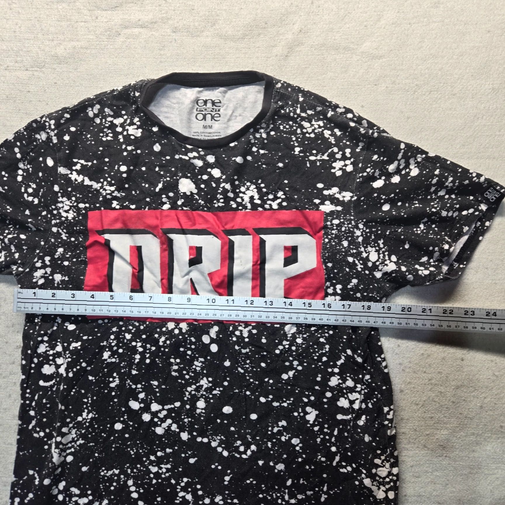 Gildan Drip Graphic Black White Splatter Tee Shirt Short Sleeve Men M Medium Black Size US M / EU 48-50 / 2 - 4 Thumbnail