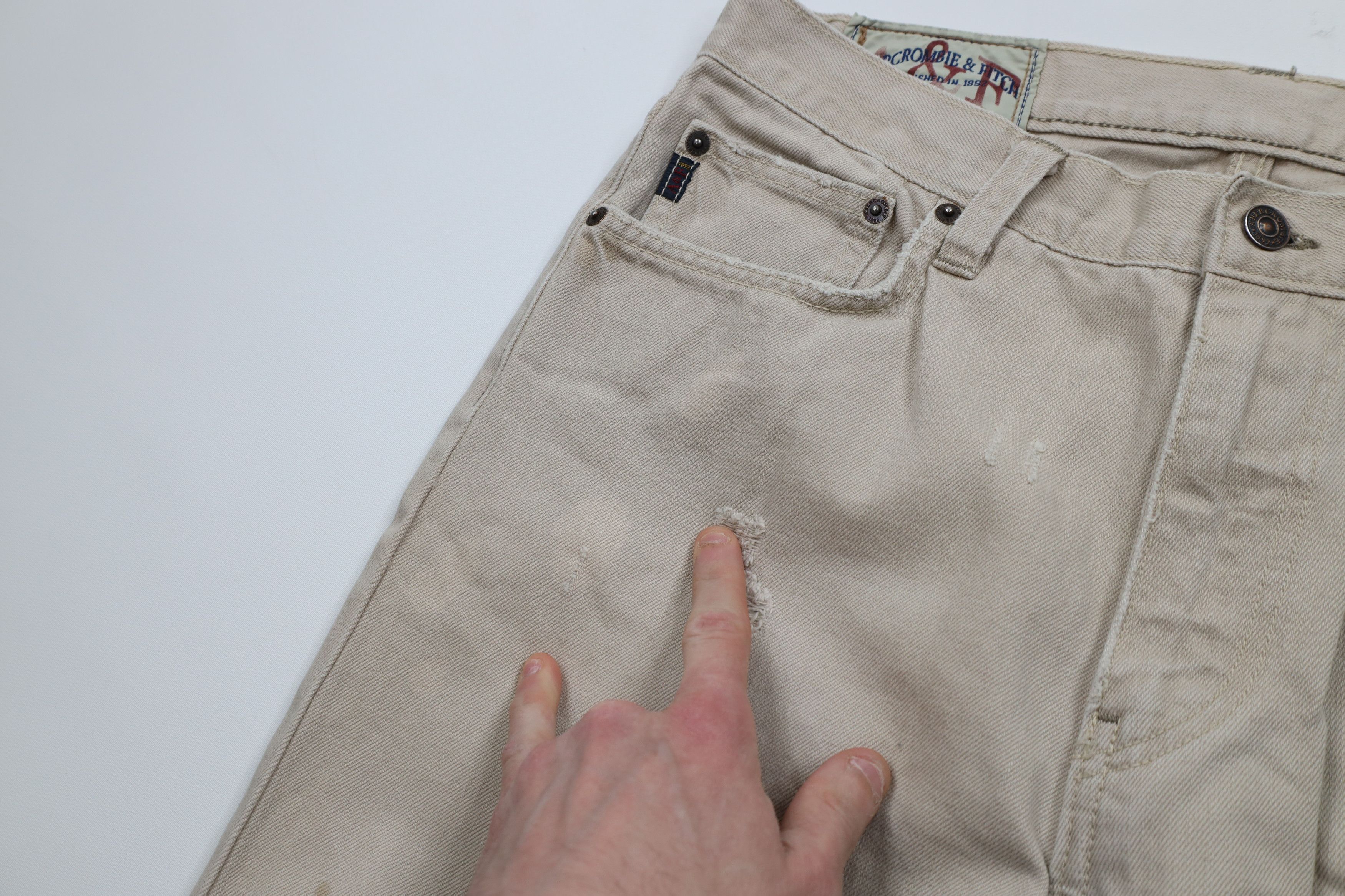 Abercrombie & Fitch × Vintage Vintage 90s Y2K Abercrombie & Fitch Heavy Wide Leg Jeans Size US 30 / EU 46 - 9 Thumbnail