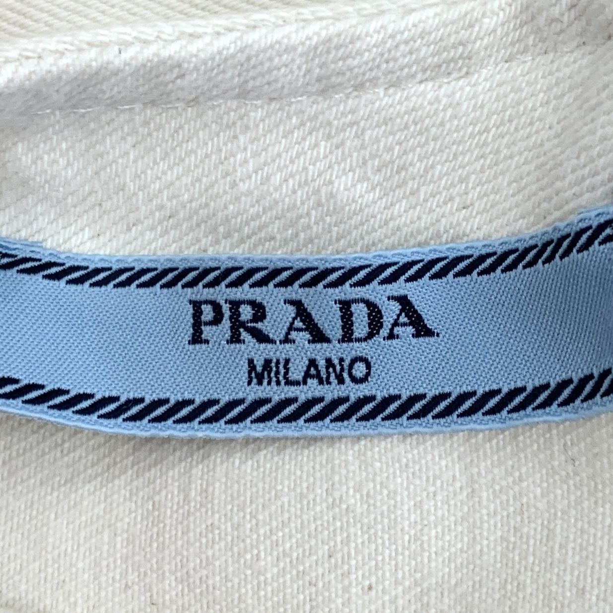 Prada Prada White Triangle Logo Fringe Crop Short Sleeve T-Shirt ( Size XS / US 0-2 / IT 36-38 - 2 Thumbnail