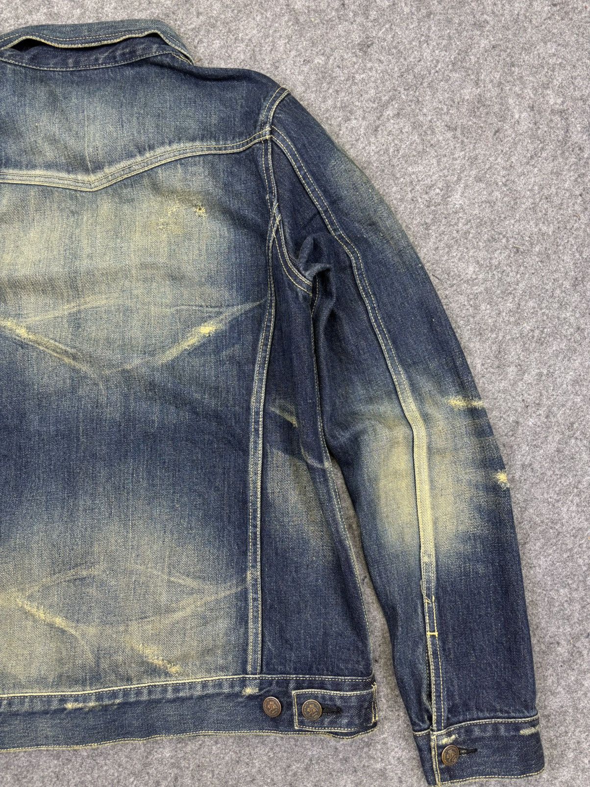Japanese Brand 💥Selvedge Trucker💥glamb Sick Fades Distressed Trucker F818 Size US XS / EU 42 / 0 - 15 Thumbnail