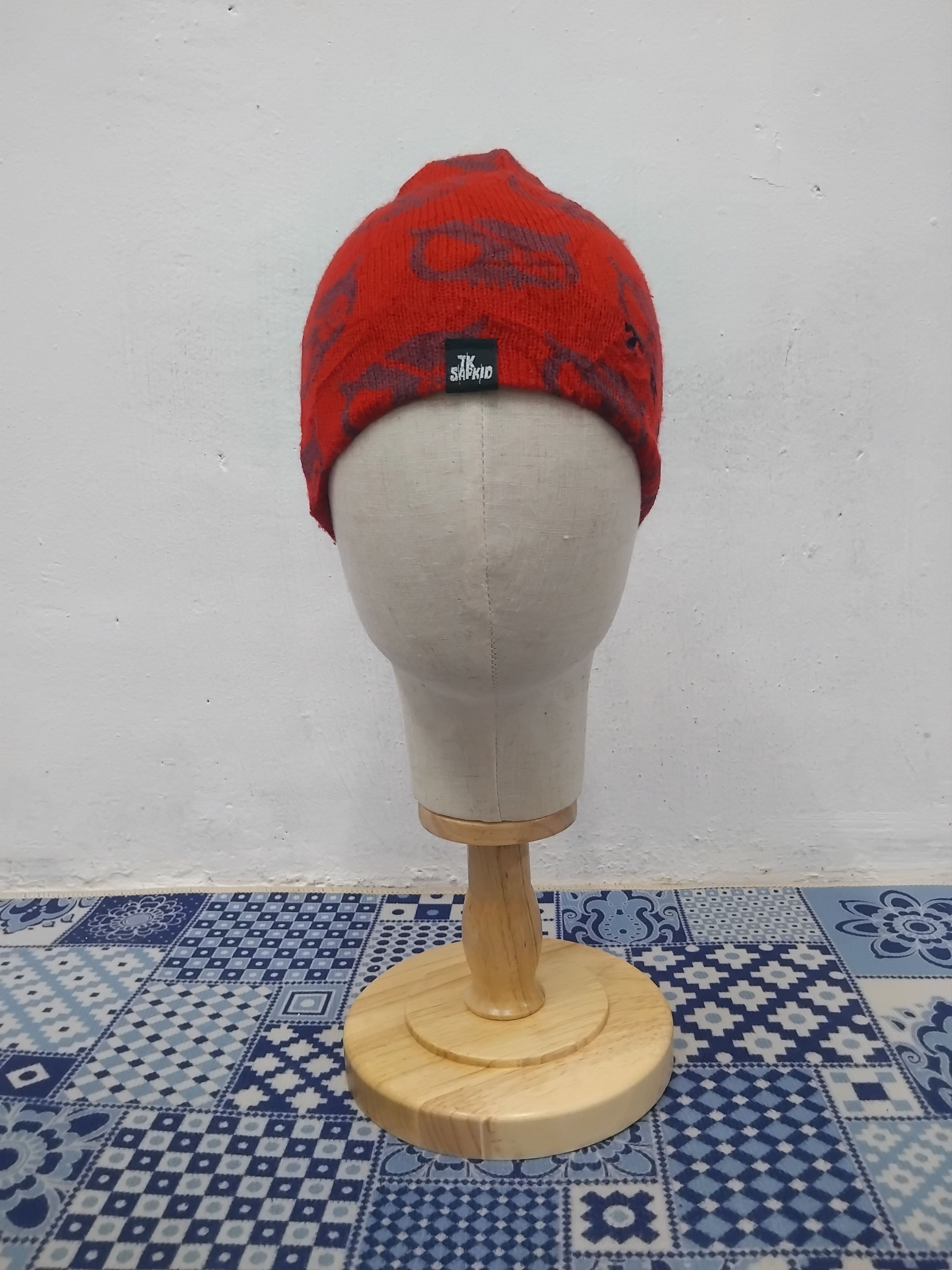 Japanese Brand 💥Tksapkid red beanie hat Size ONE SIZE - 4 Thumbnail
