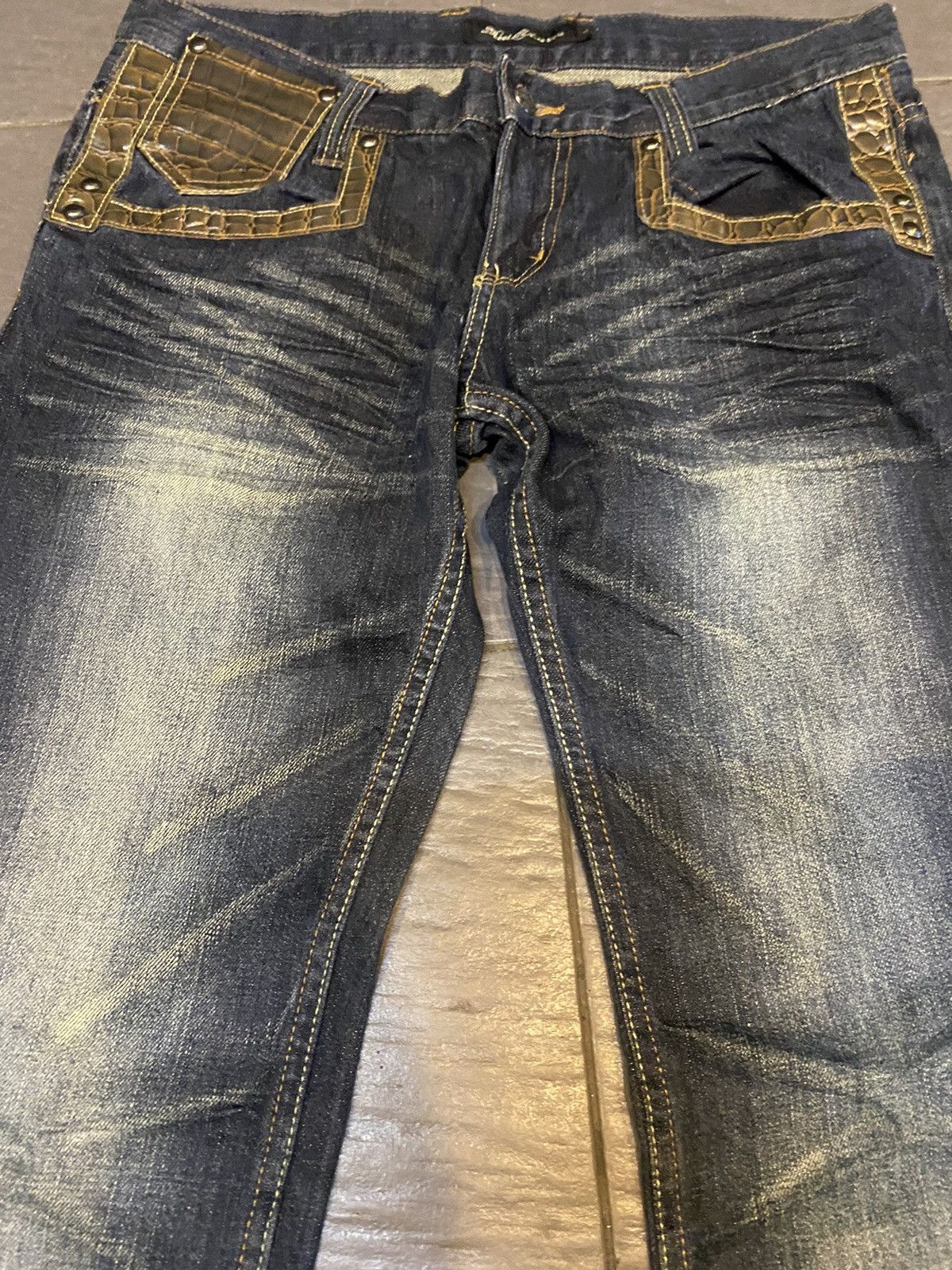 Japanese Brand Flare jeans root three style snake skin boot cut Size US 34 / EU 50 - 4 Thumbnail
