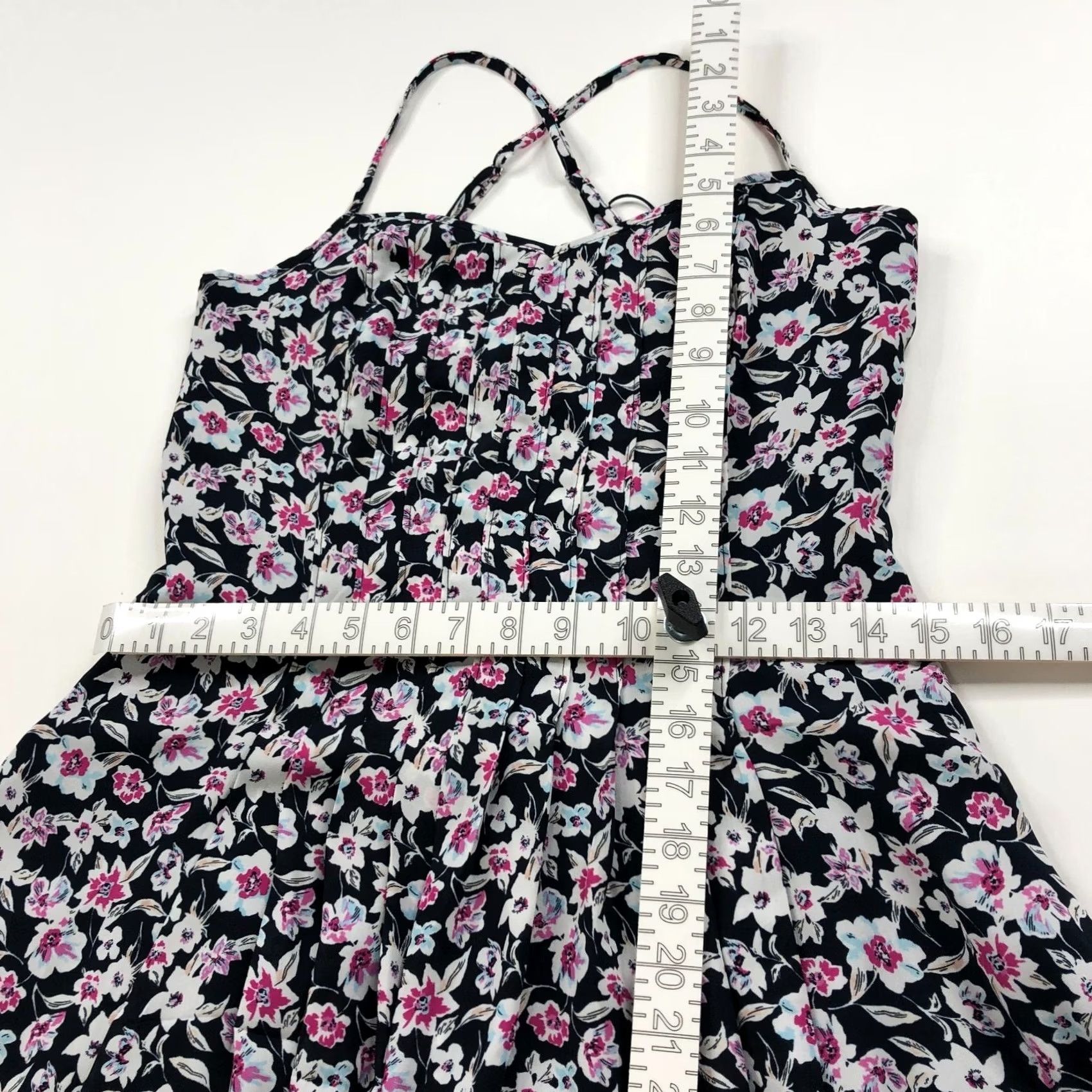Banana Republic Banana Republic NEW Women's Knee Dress A-Line Floral All Over Print Blue 0 Size XS / US 0-2 / IT 36-38 - 4 Thumbnail