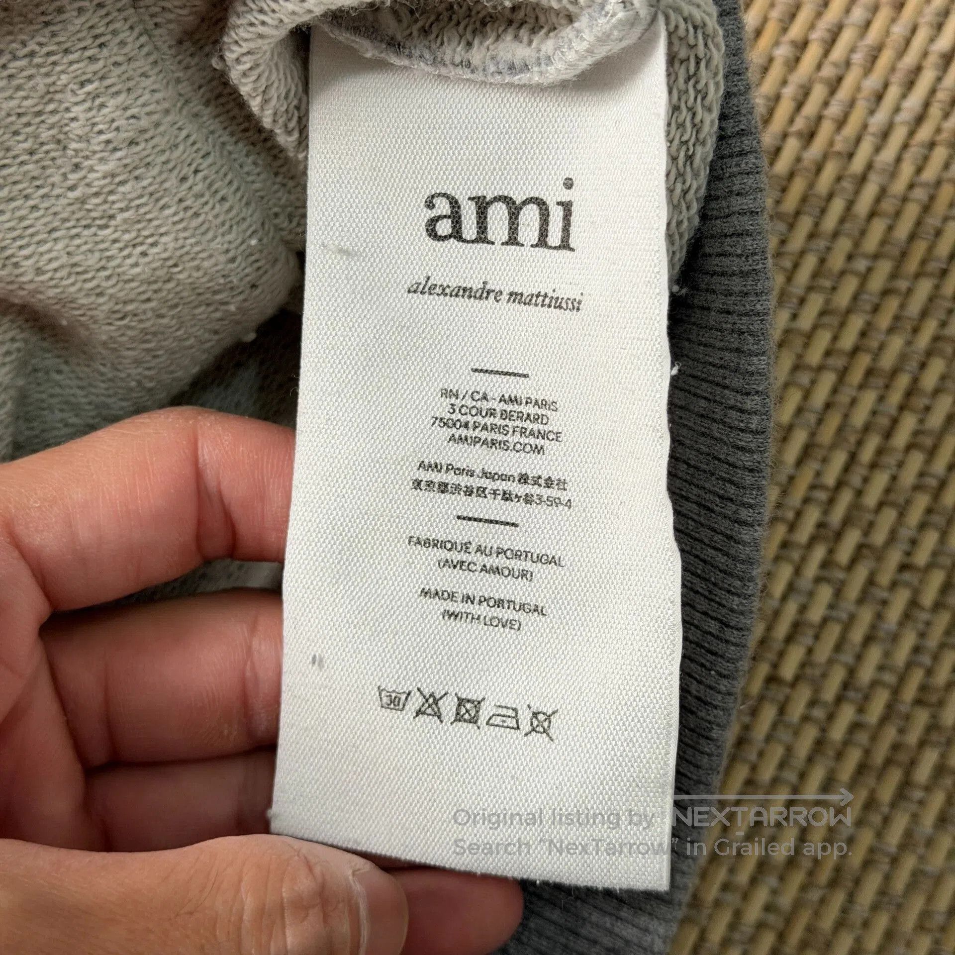 AMI Gray AMI Heart Embroidered Hoodie Sweatshirt. Size US XL / EU 56 / 4 - 5 Thumbnail