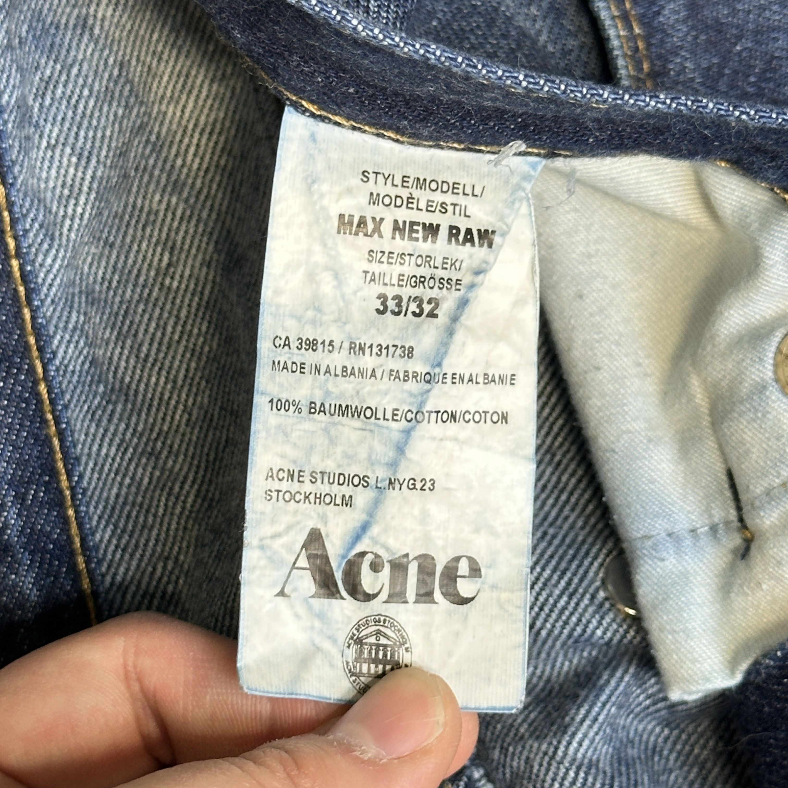 Acne Studios Vintage Acne Studios Max New Raw Denim Jeans Size 33/32 Size US 33 - 3 Thumbnail